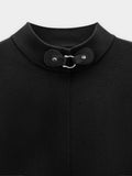 Poncho De Punto Con Cuello Alto