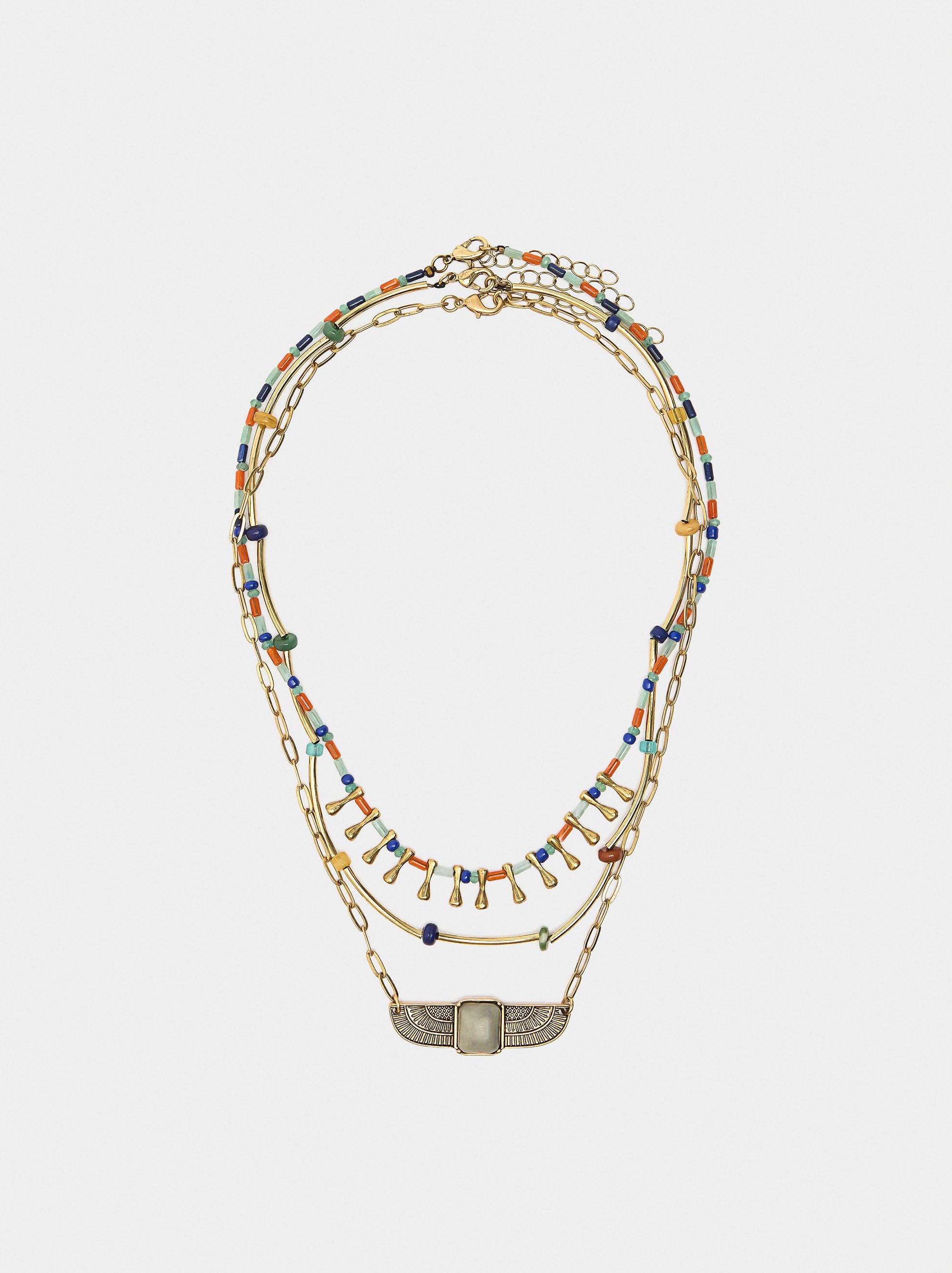 Set De Collares Con Cuentas De Piedras