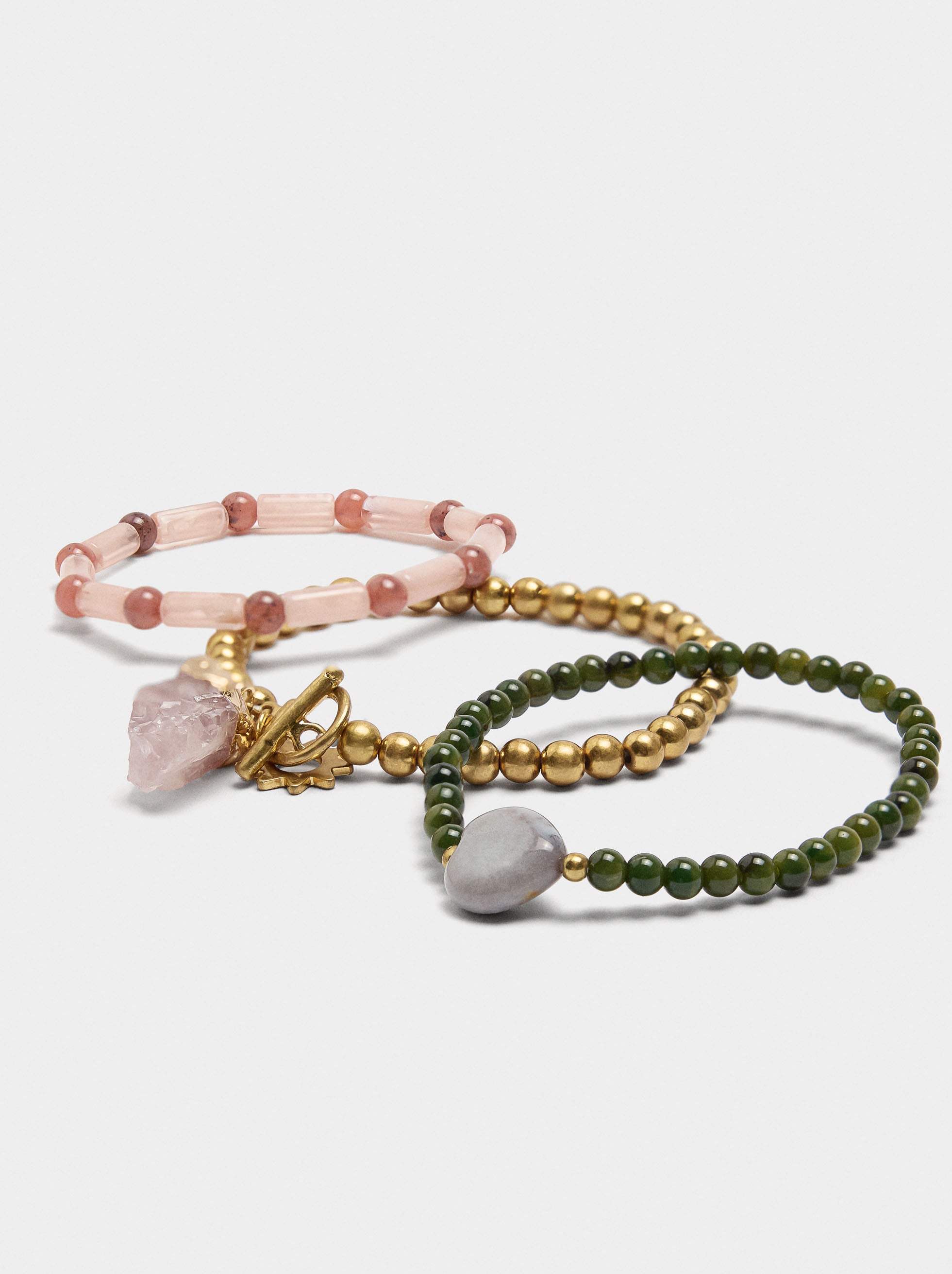 Set De Pulseras Elásticas Con Piedras