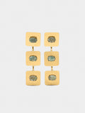 Pendientes Largos Cuadrados Con Piedras