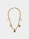 Collar Cadena De Cobra Con Colgantes De Piedra