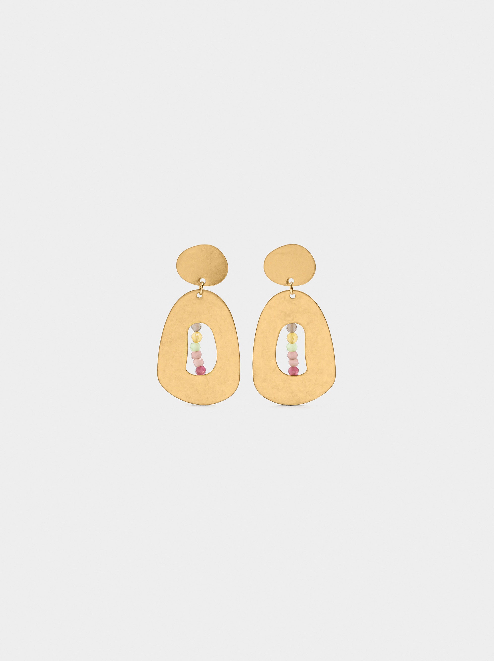Pendientes Ovalados Con Piedras