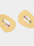Pendientes Ovalados Con Piedras