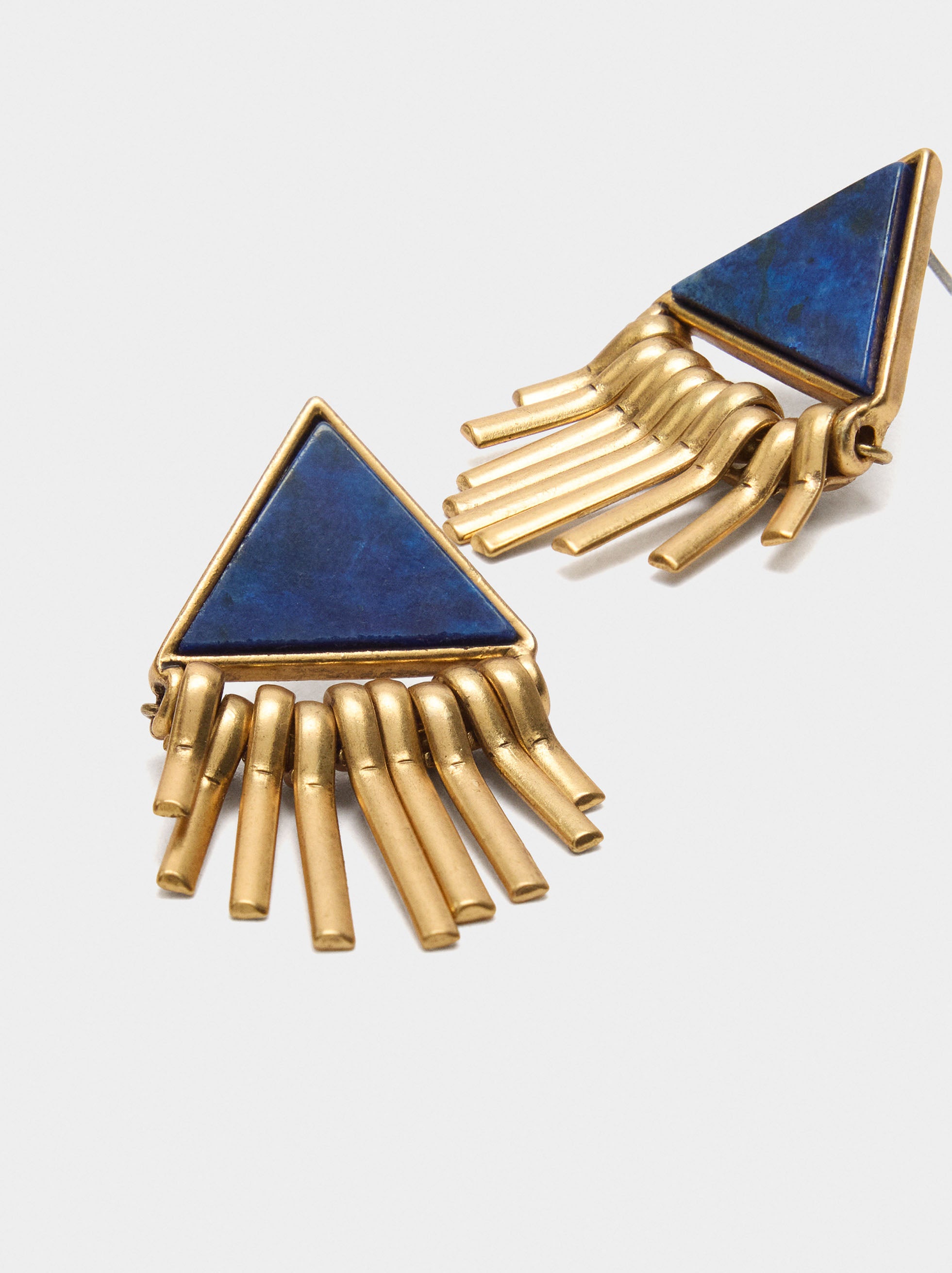 Pendientes Triangulares Con Piedra