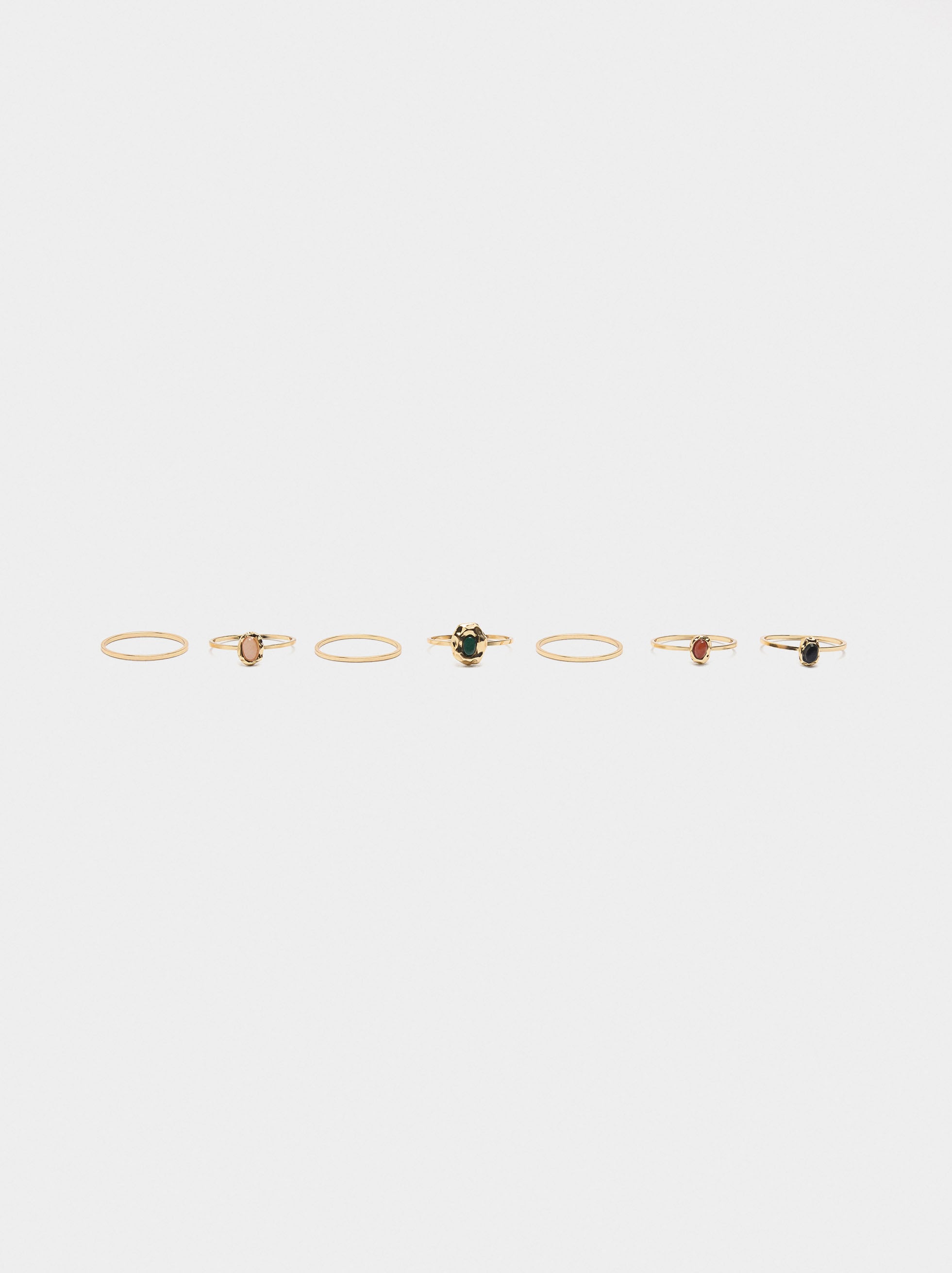 Set De Anillos Con Piedras