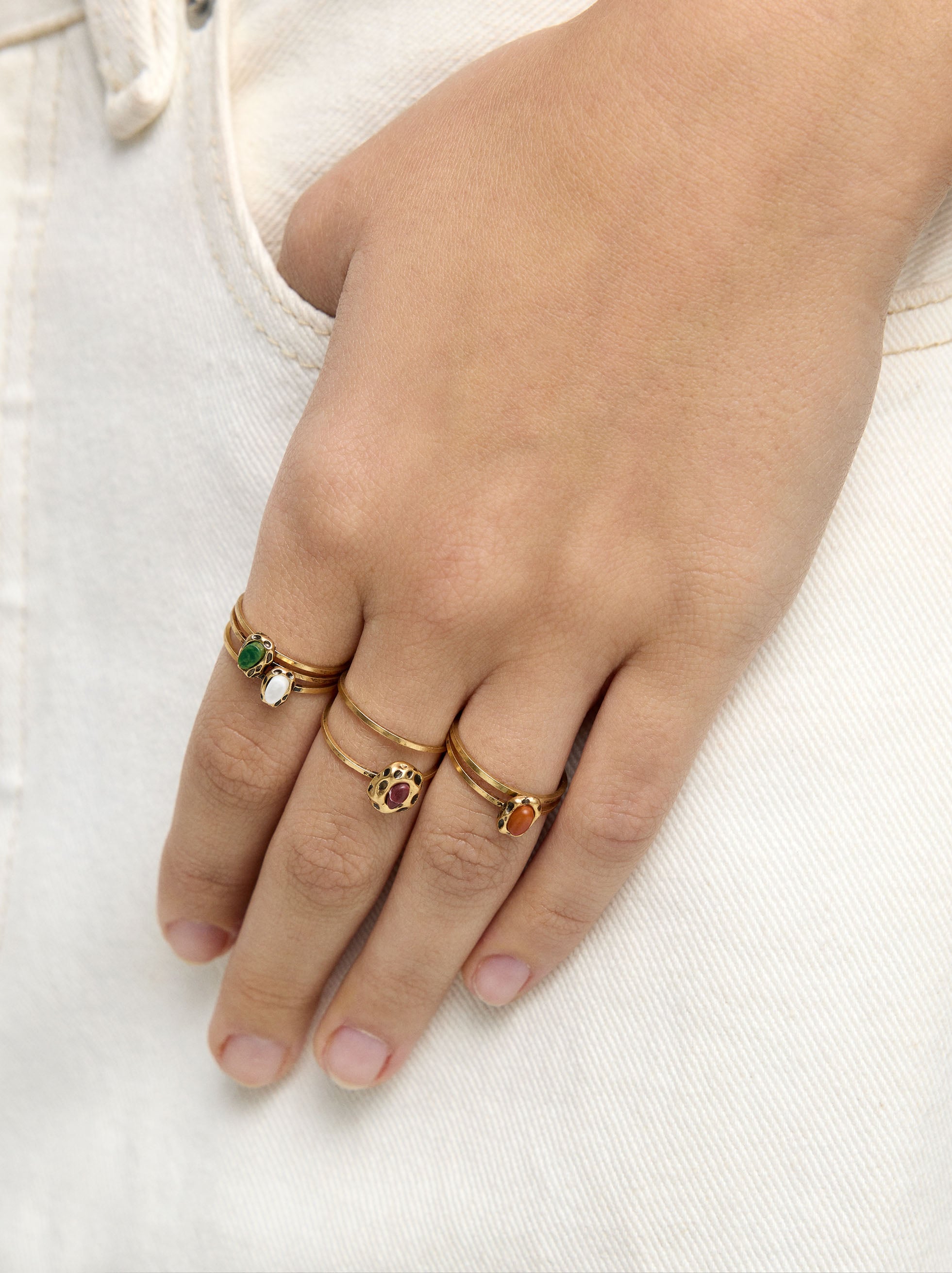 Set De Anillos Con Piedras