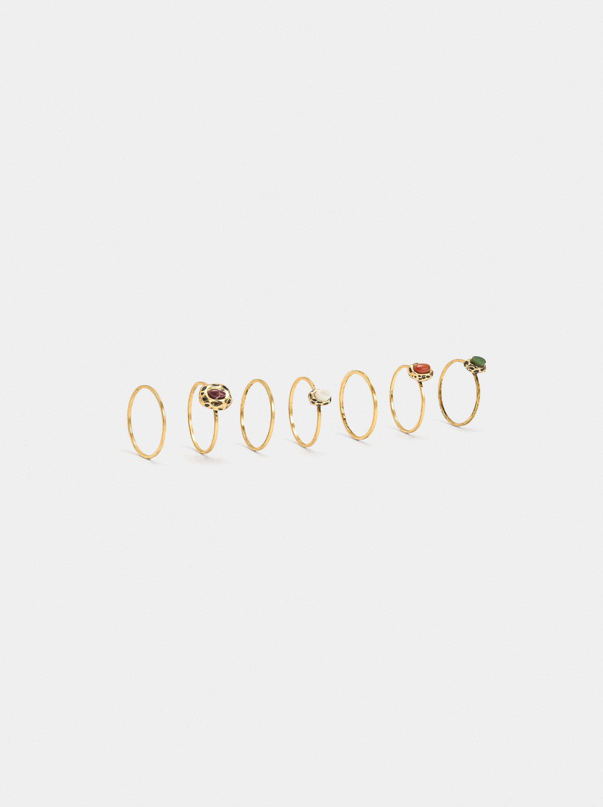 Set De Anillos Con Piedras