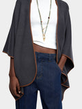 Poncho De Punto Con Detalle De Costura