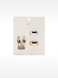 Set De Pendientes Y Anillos Bicolor