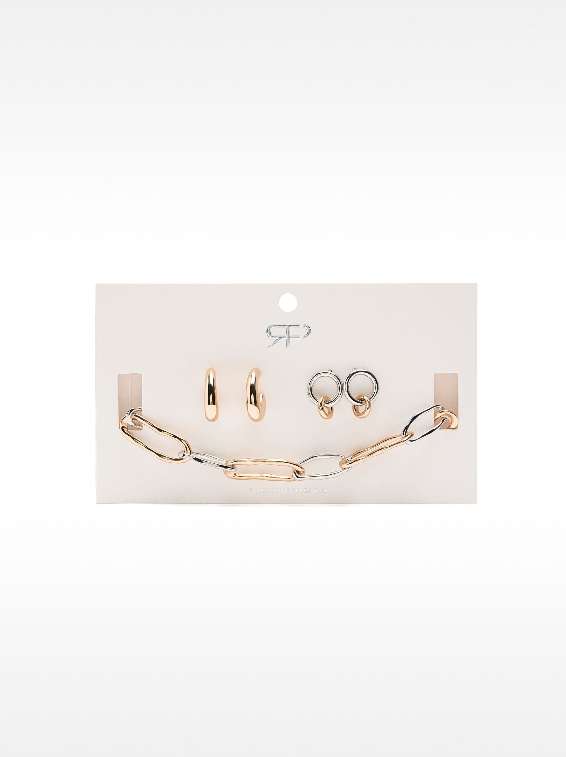 Set De Collar Y Pendientes Bicolor