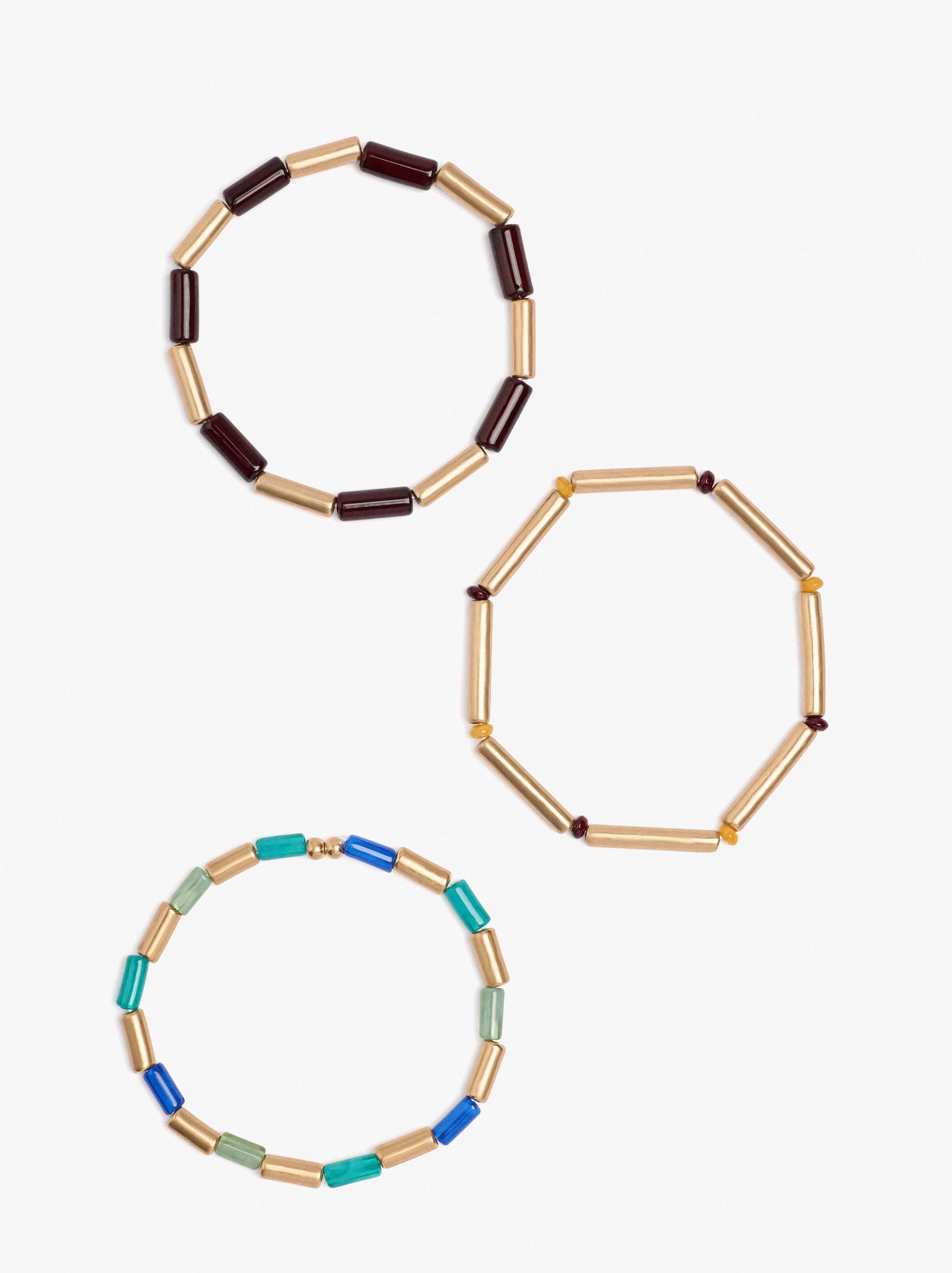 Set De Pulseras Elásticas Con Resina