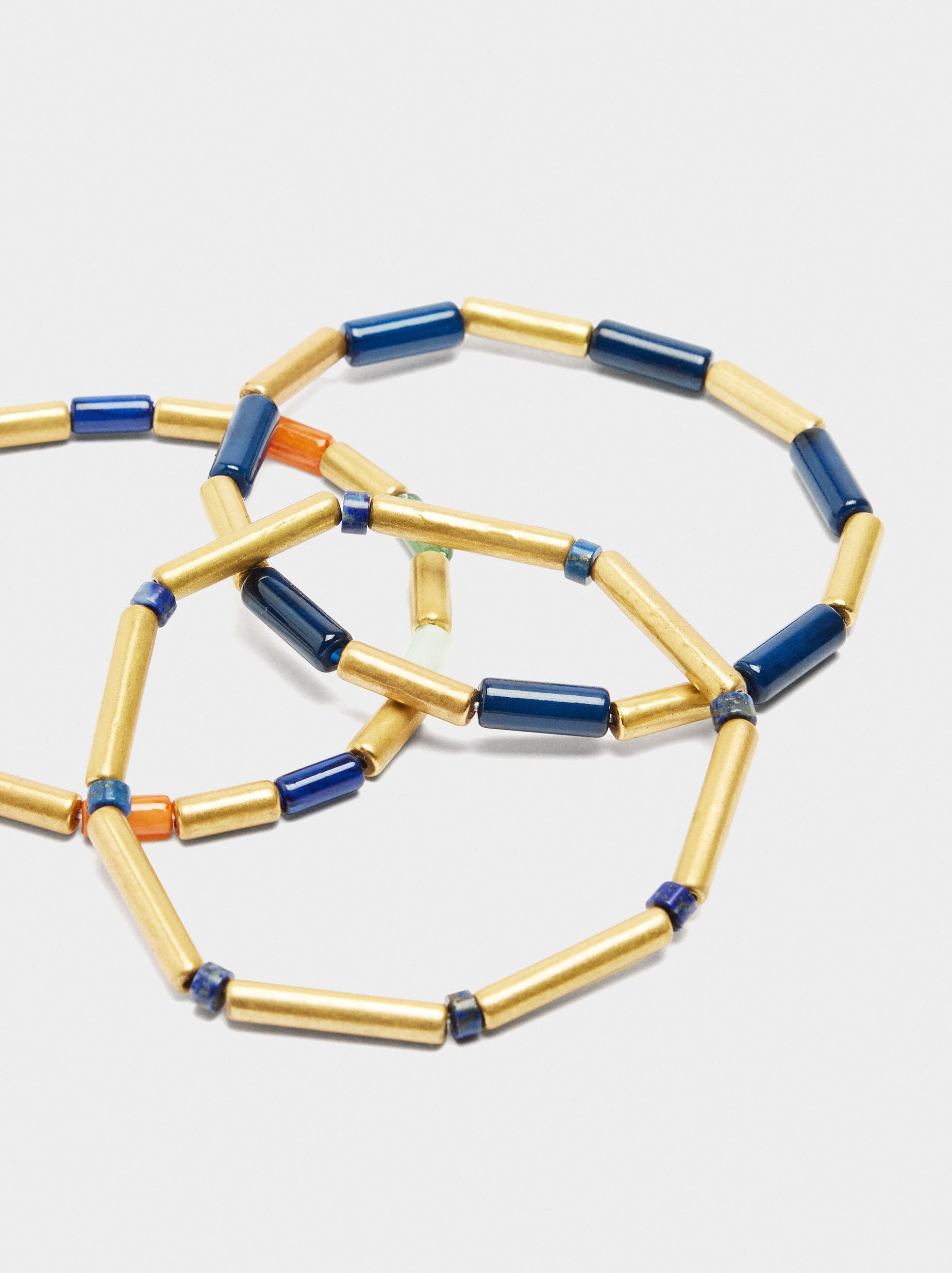 Set De Pulseras Elásticas Con Piedras