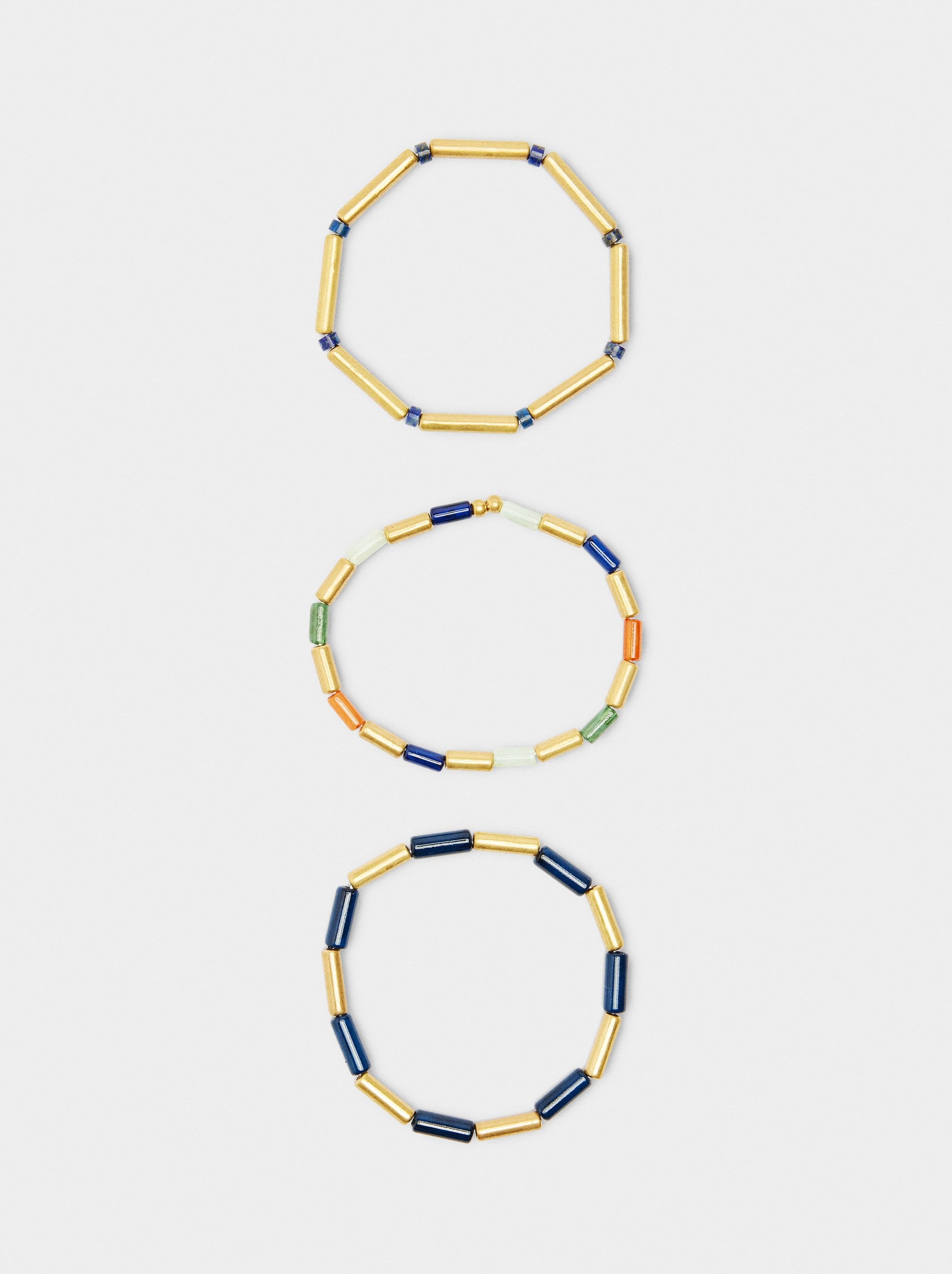 Set De Pulseras Elásticas Con Piedras