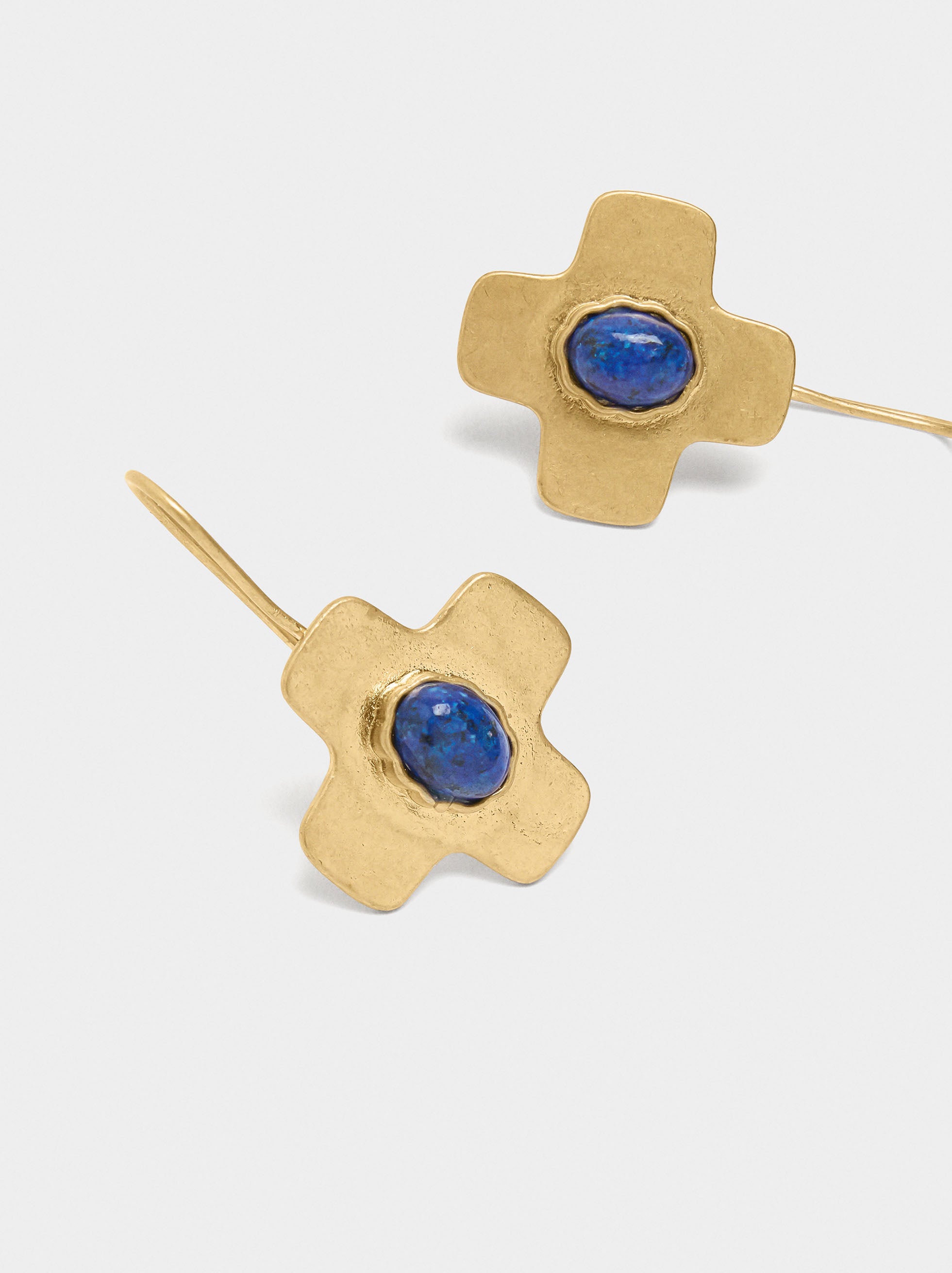 Pendientes Cruz Con Piedra