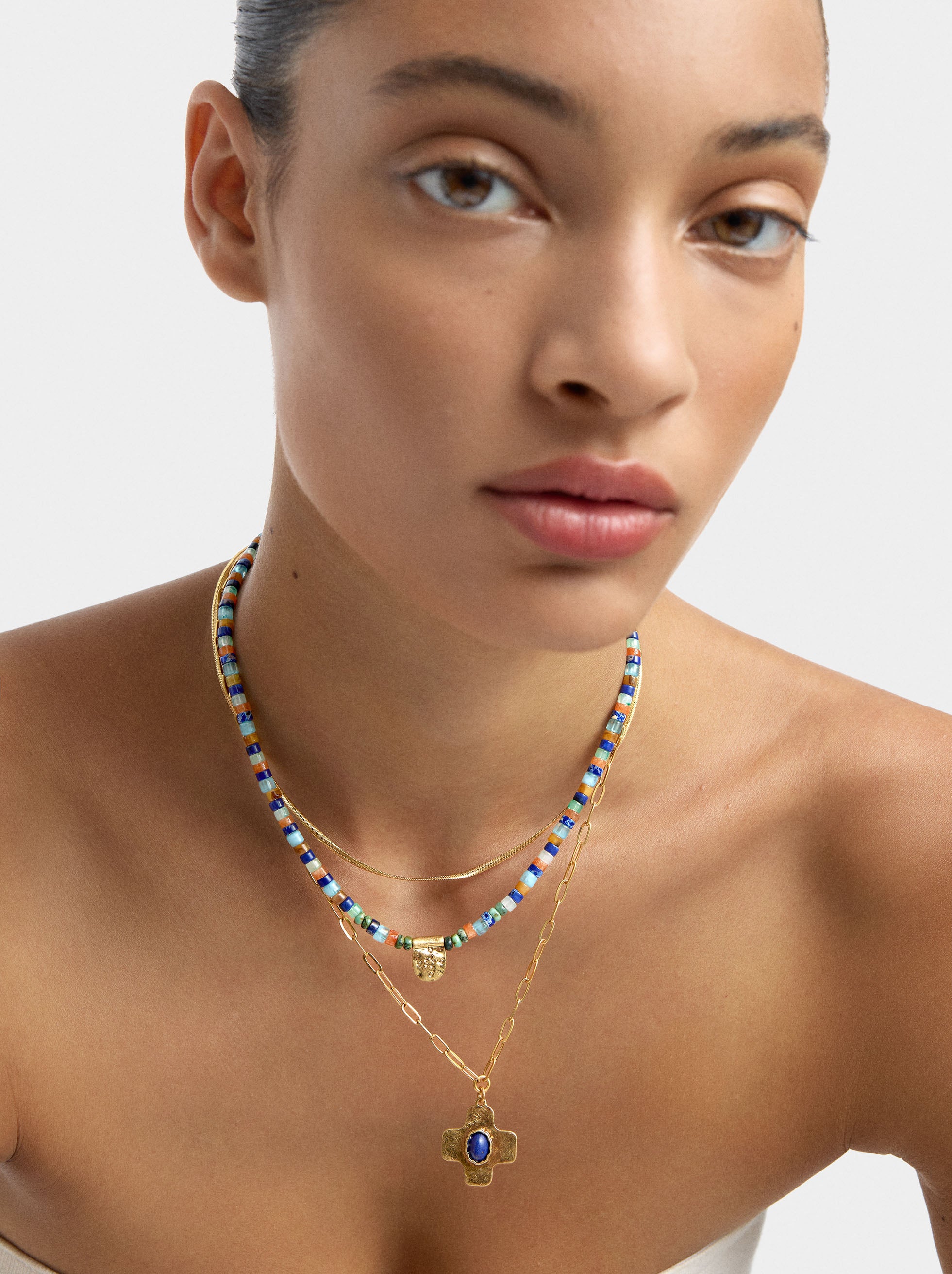 Set De Tres Collares Con Piedras