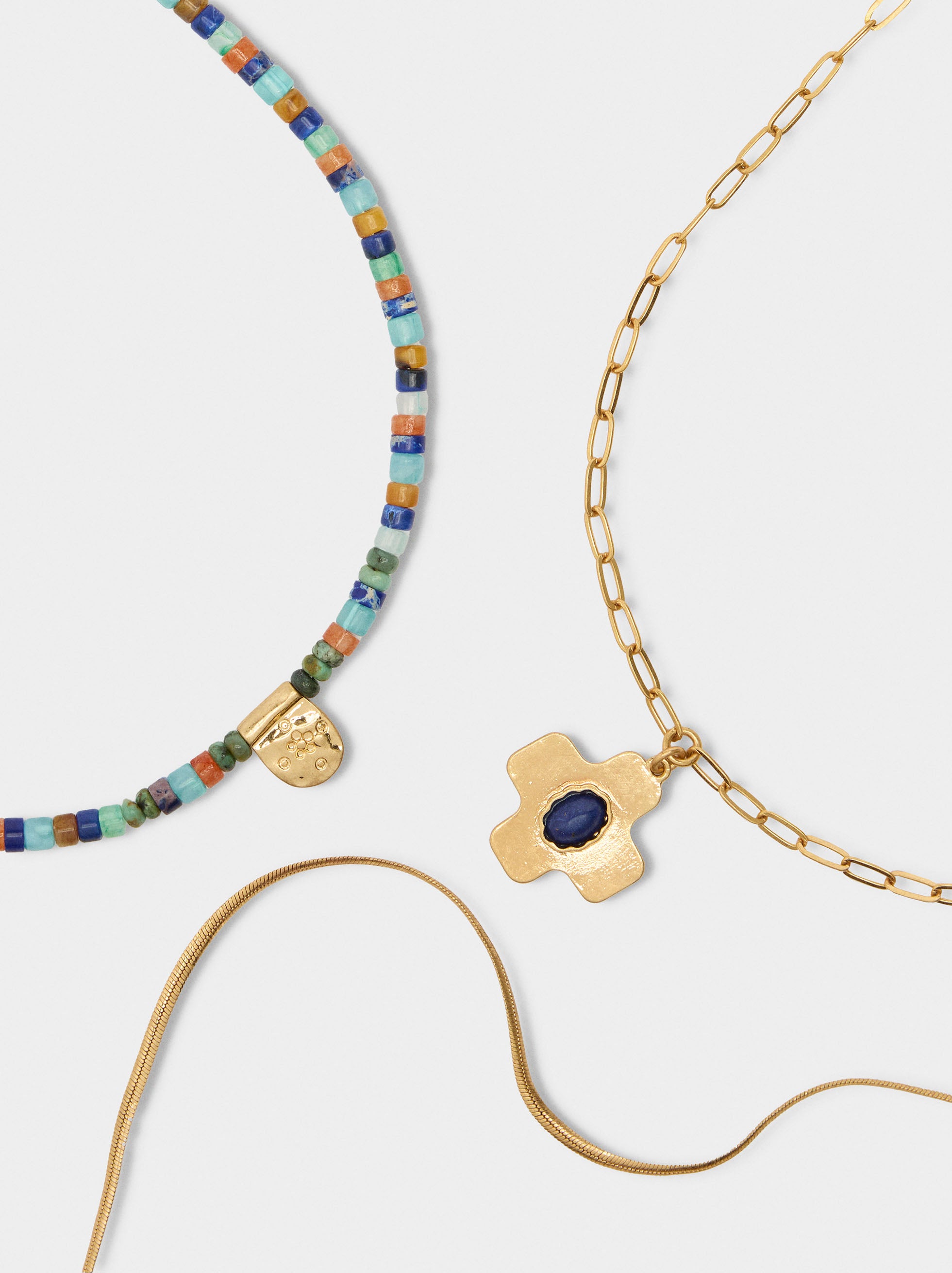 Set De Tres Collares Con Piedras