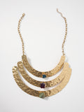 Collar Triple Con Arcos Y Piedras