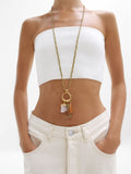 Collar Largo Con Colgantes De Piedra