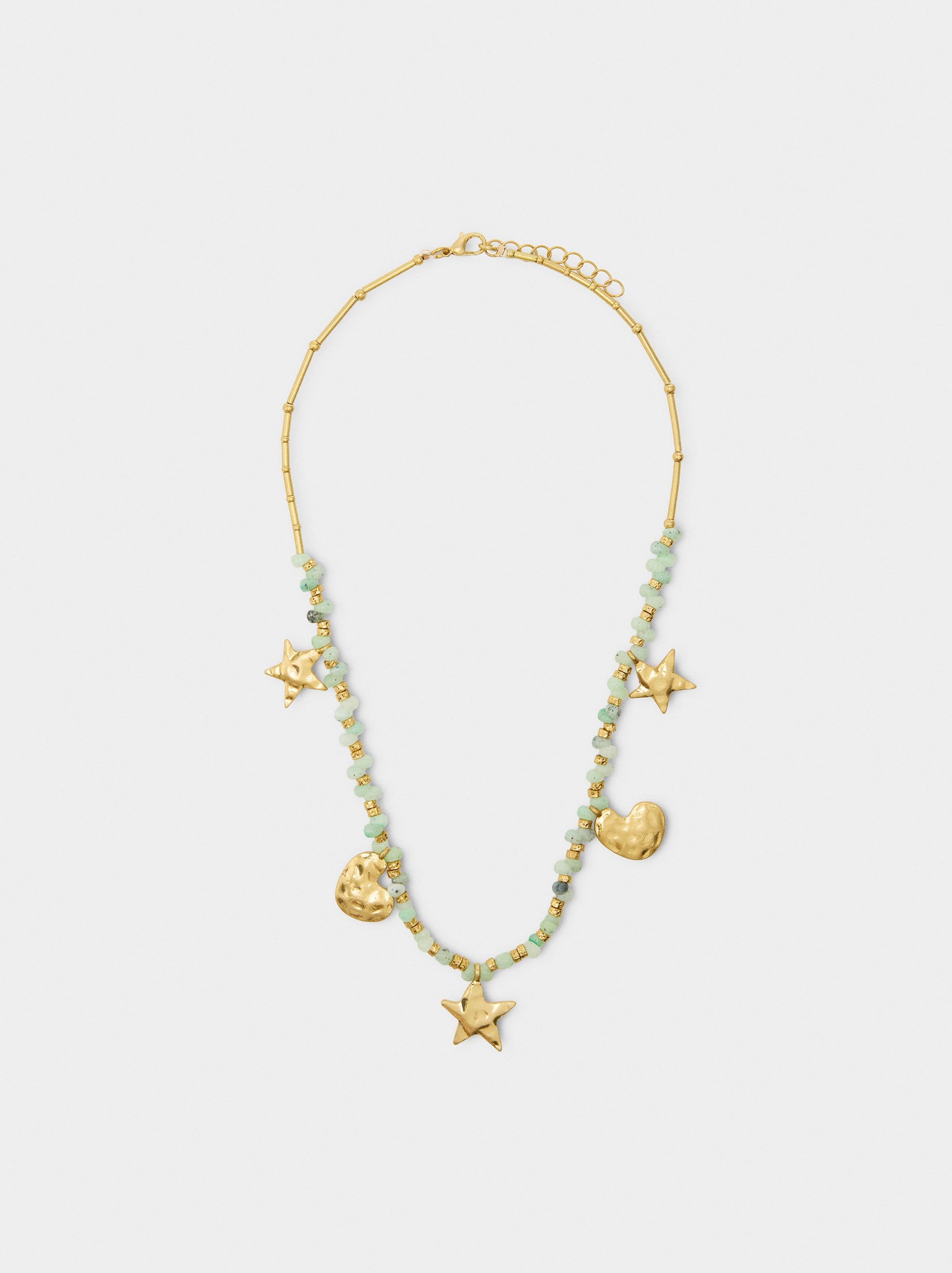 Collar Con Colgantes De Estrella Y Corazón