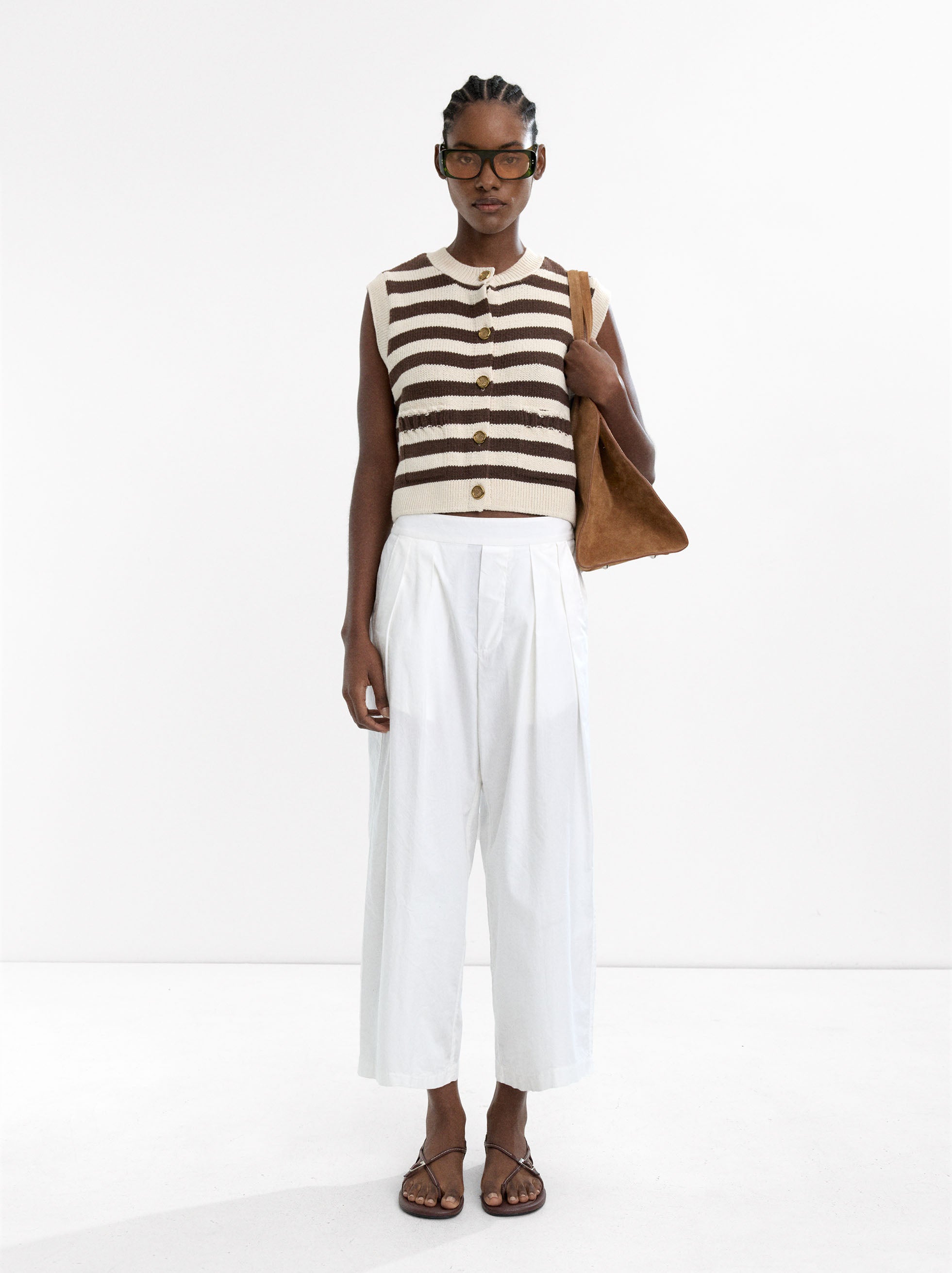 Chaleco De Punto A Rayas