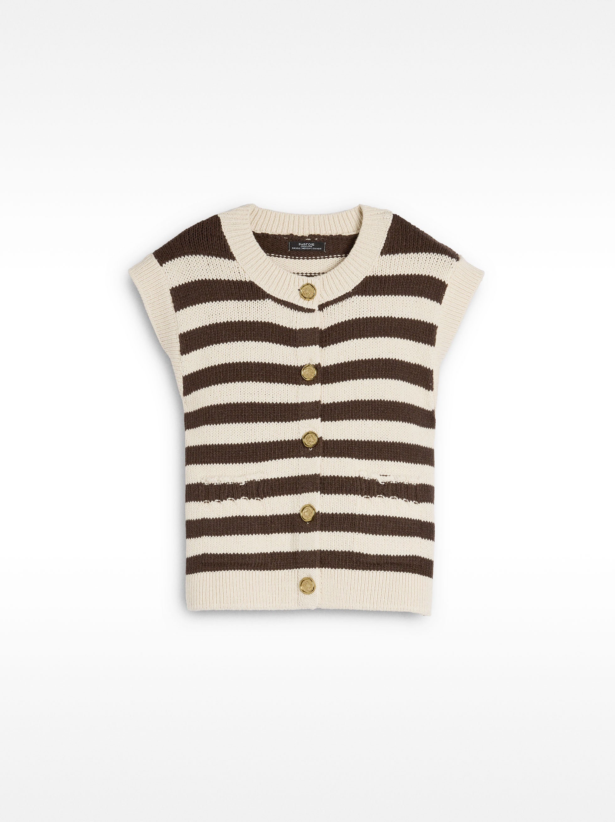 Chaleco De Punto A Rayas