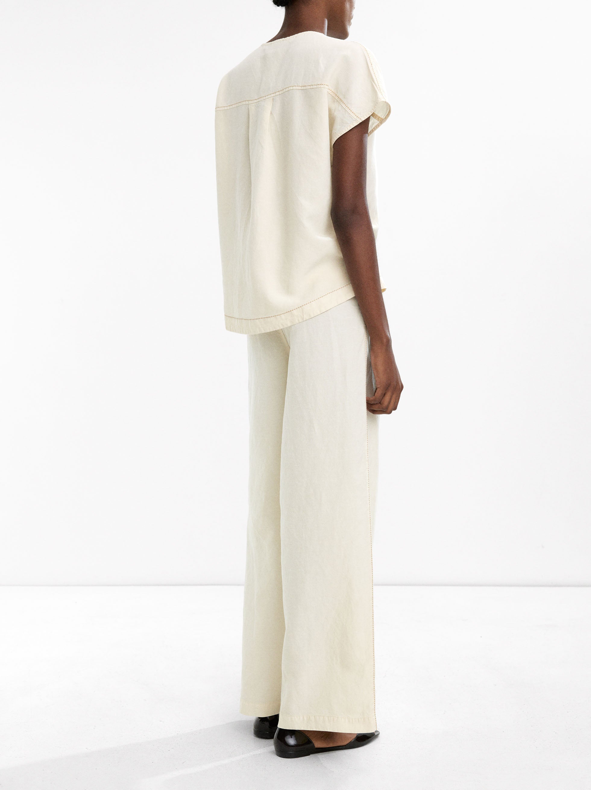 Pantalón Mezcla De Lino Con Lyocell