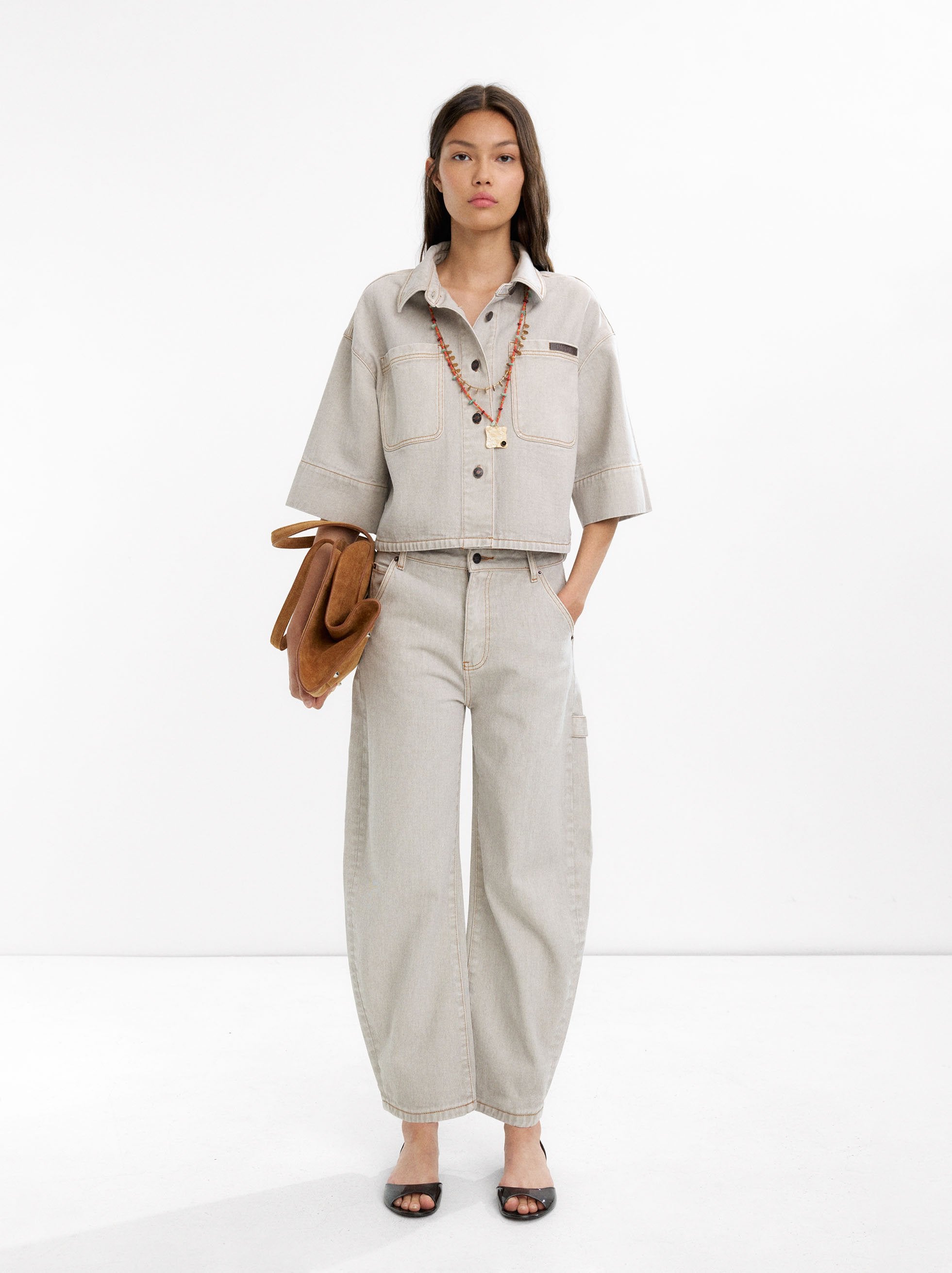 Camisa Denim Con Bolsillos