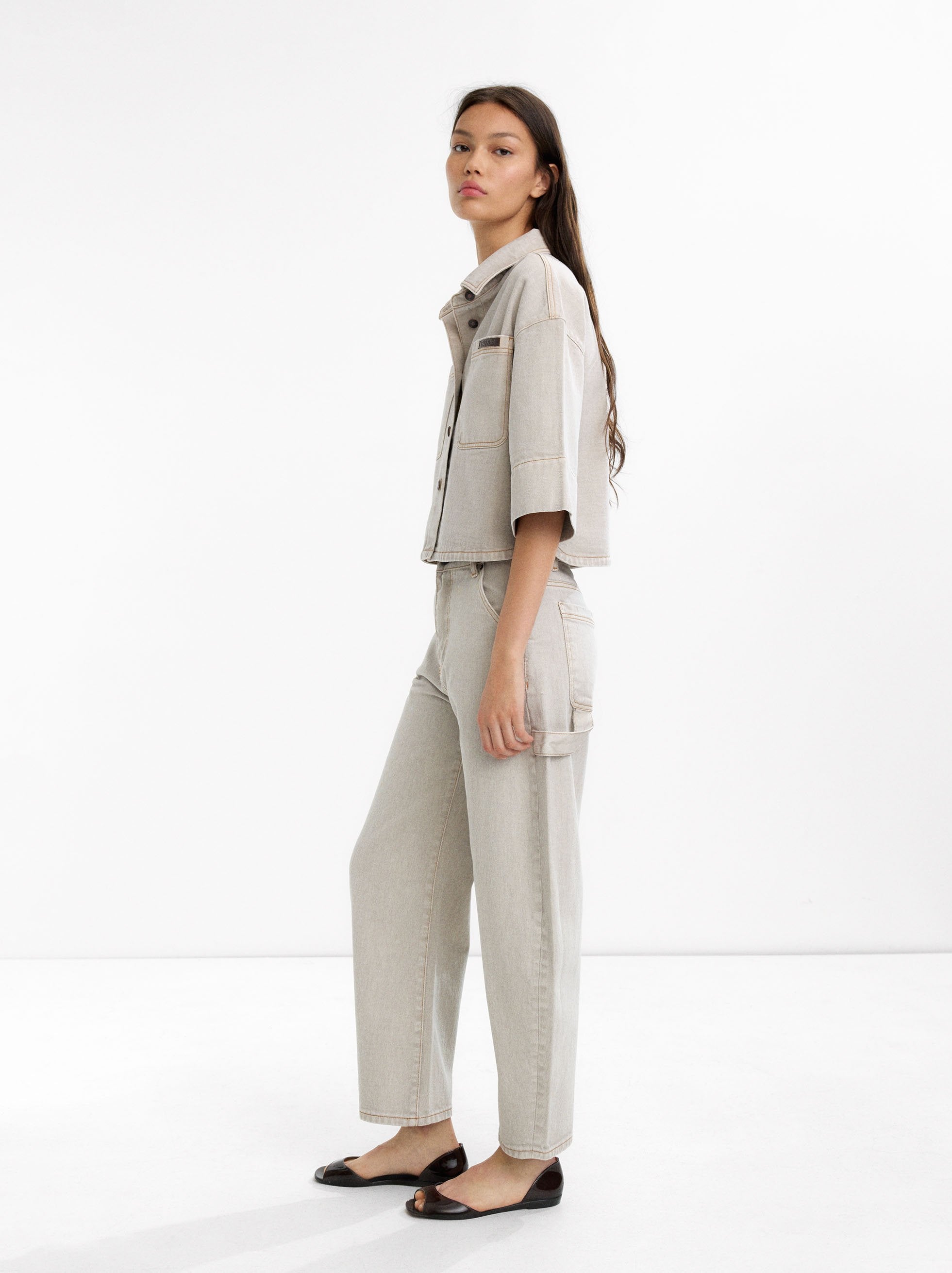 Camisa Denim Con Bolsillos