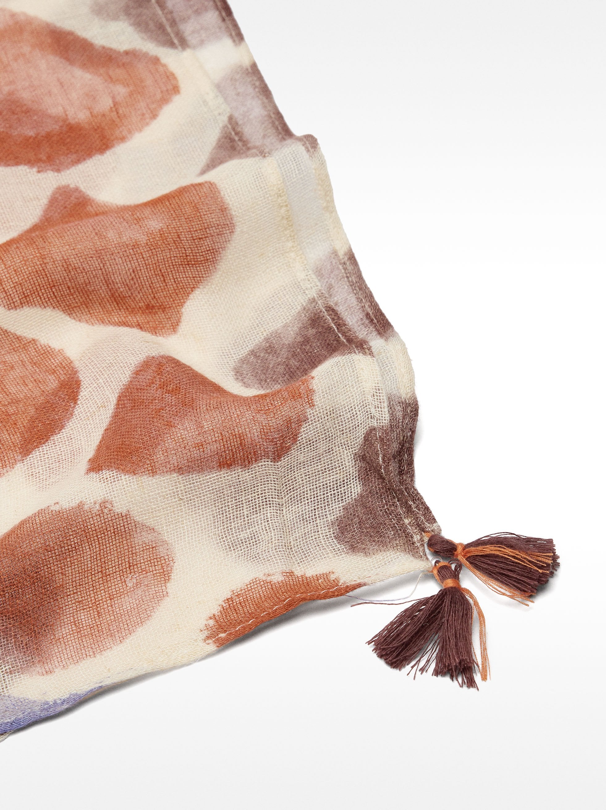 Pañuelo Estampado De Mezcla De Lino