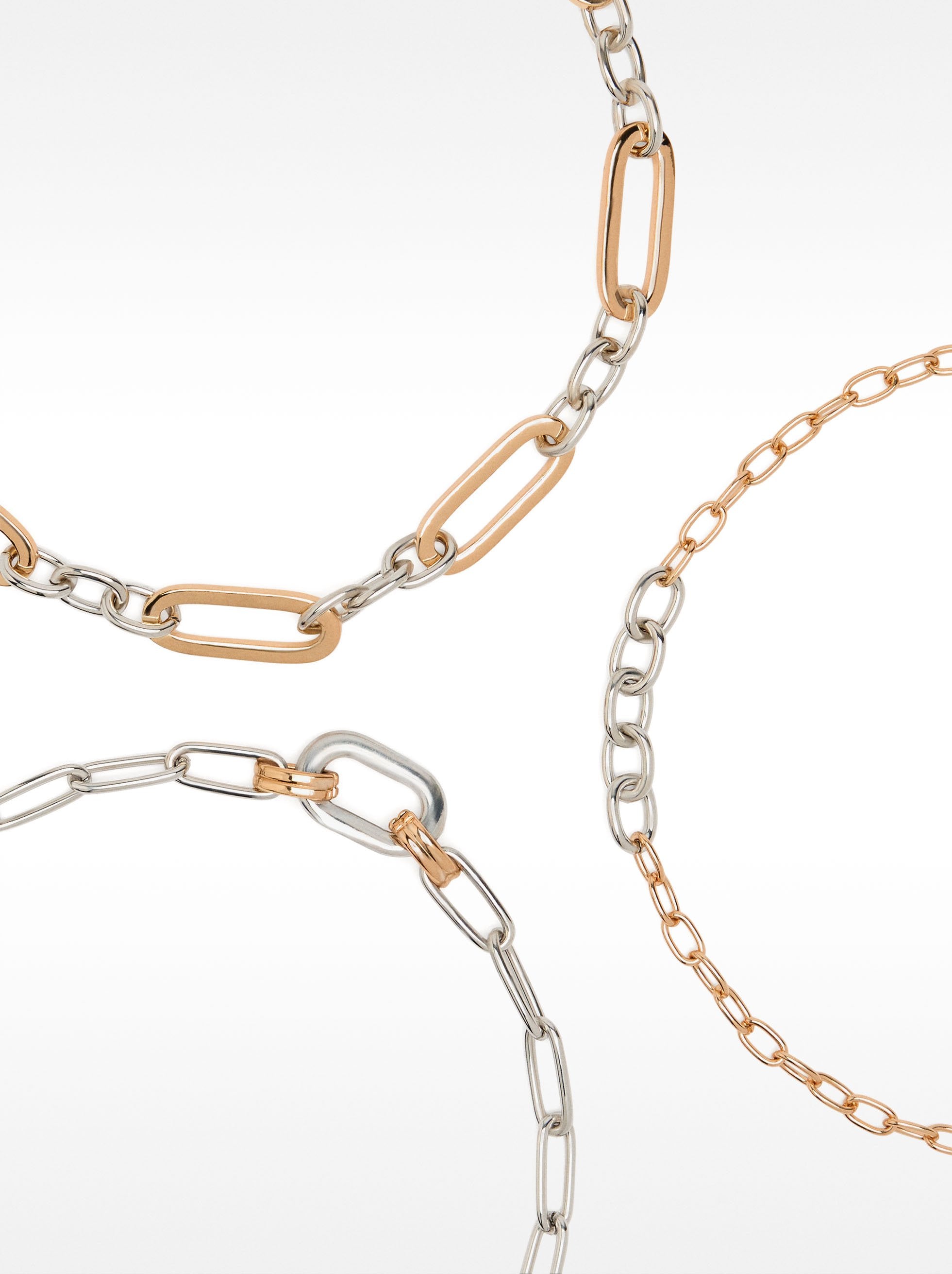 Set De Collares De Eslabones Bicolor