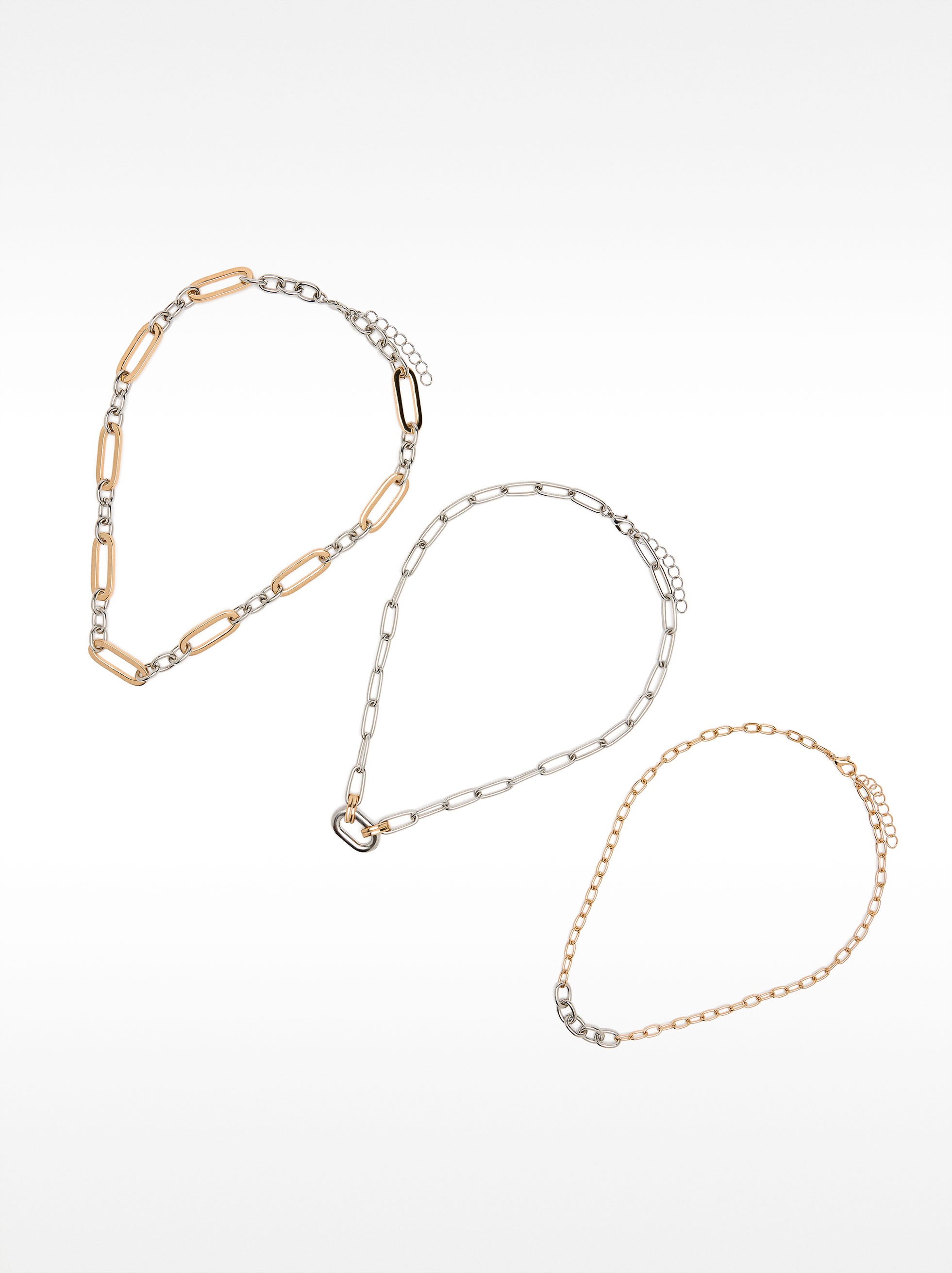 Set De Collares De Eslabones Bicolor