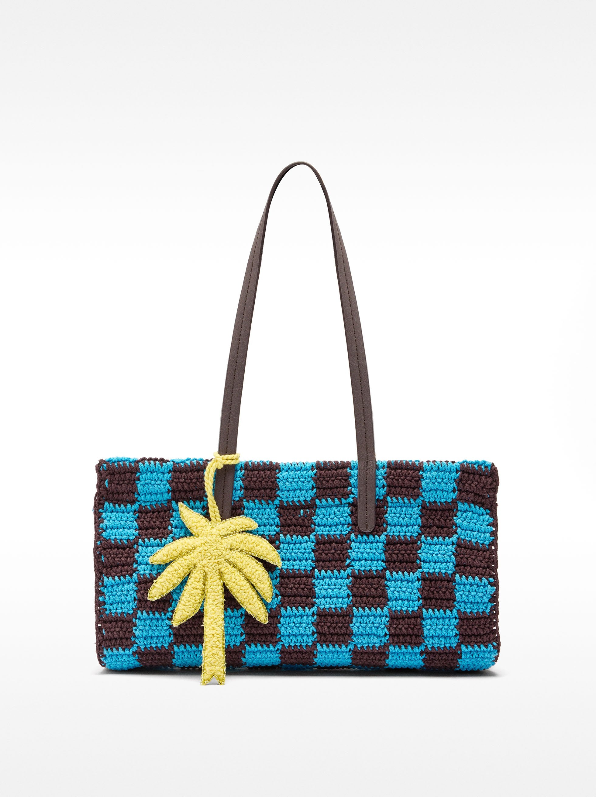Bolso Tote De Crochet Con Colgante