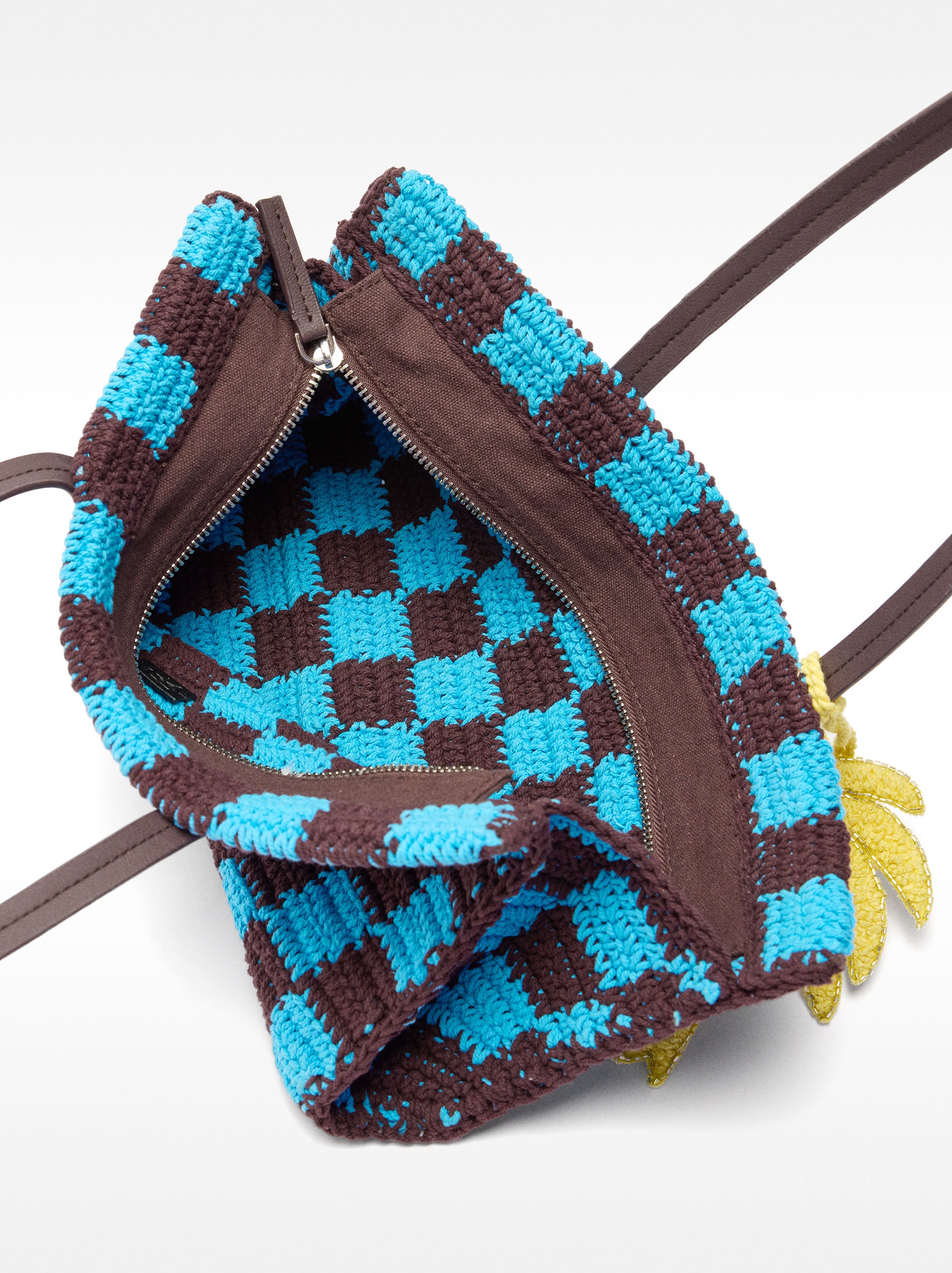 Bolso Tote De Crochet Con Colgante