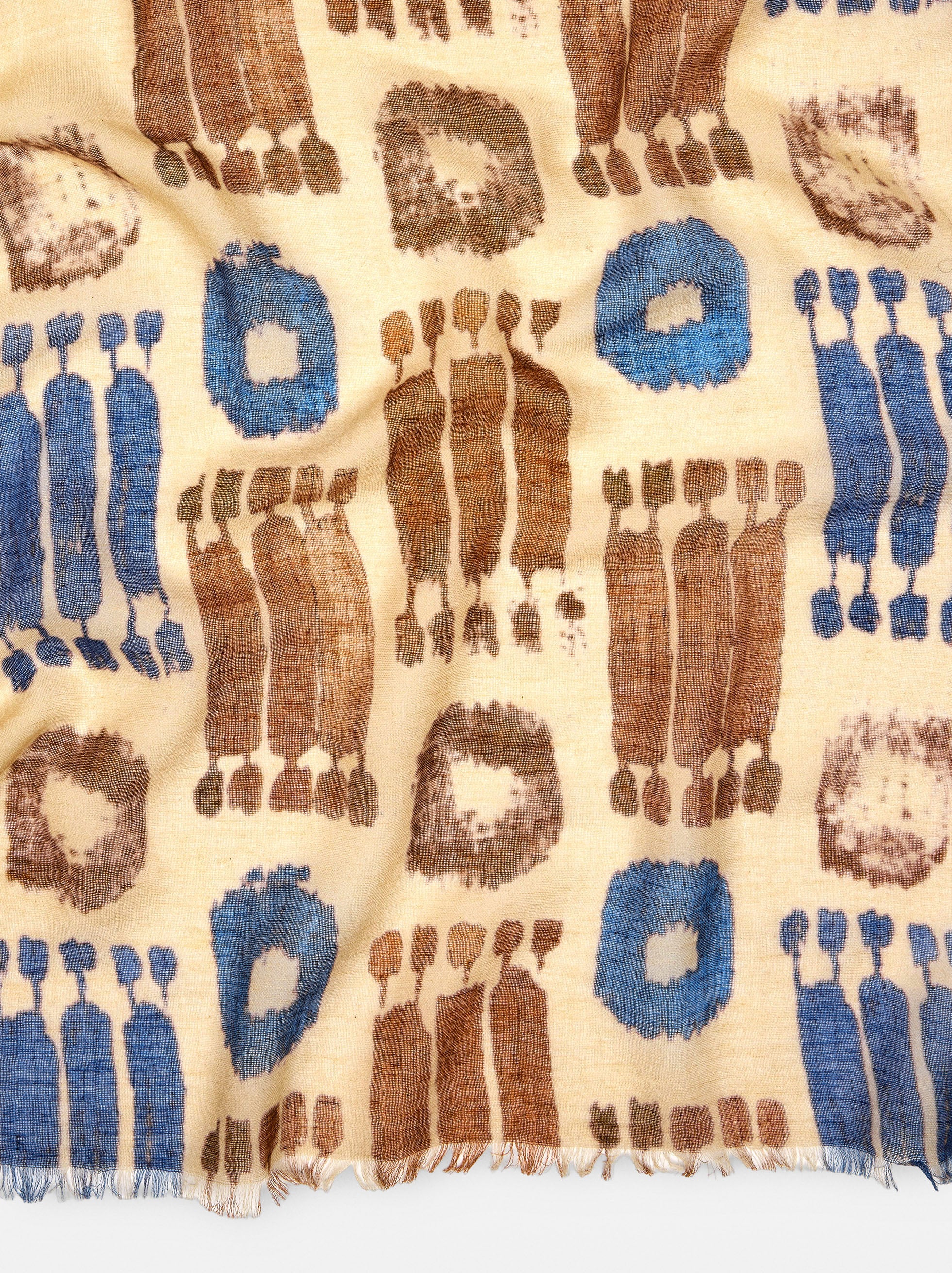 Pañuelo Estampado De Lino Y Algodón