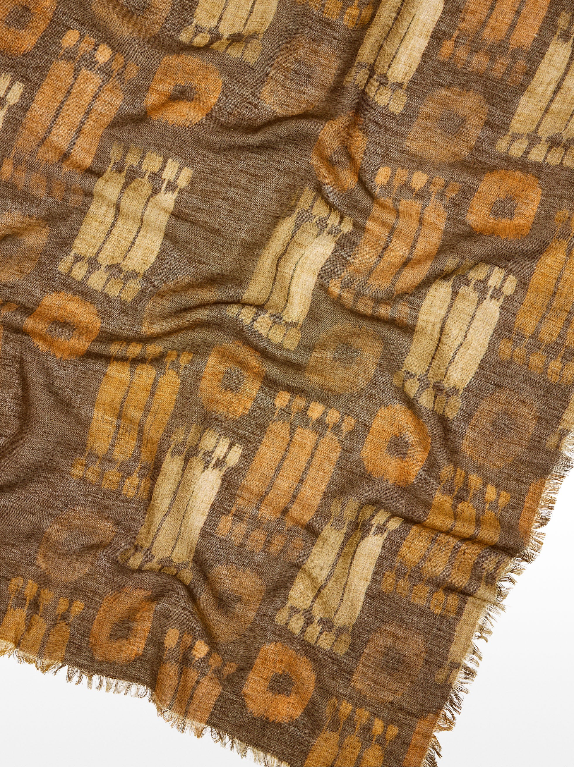 Pañuelo Estampado De Lino Y Algodón