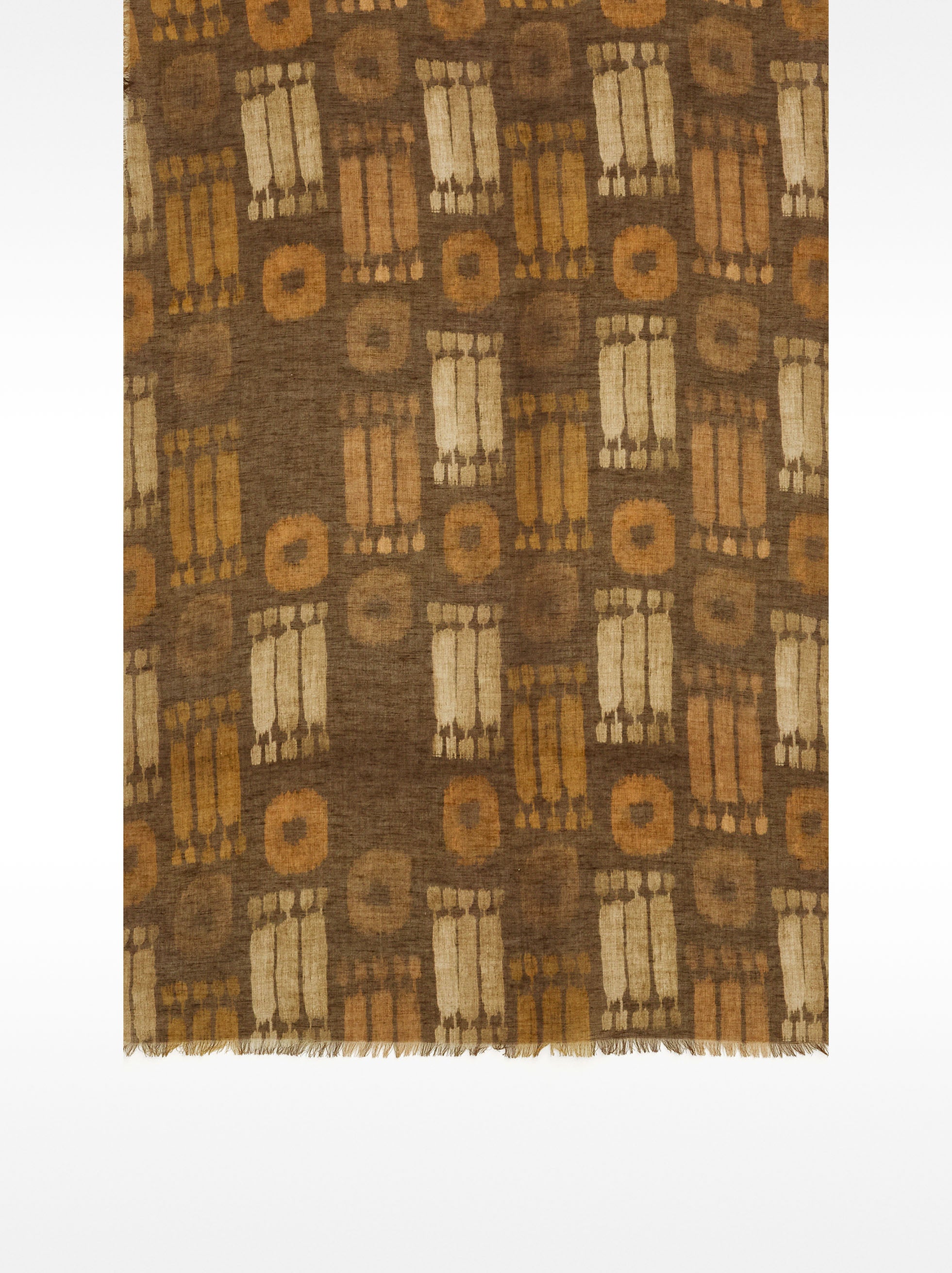 Pañuelo Estampado De Lino Y Algodón