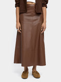 Falda Larga Efecto Piel