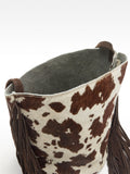 Bolso Bombonera De Piel Con Flecos