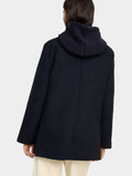 Chaqueta Mezcla De Lana Con Capucha Removible