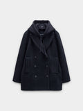 Chaqueta Mezcla De Lana Con Capucha Removible
