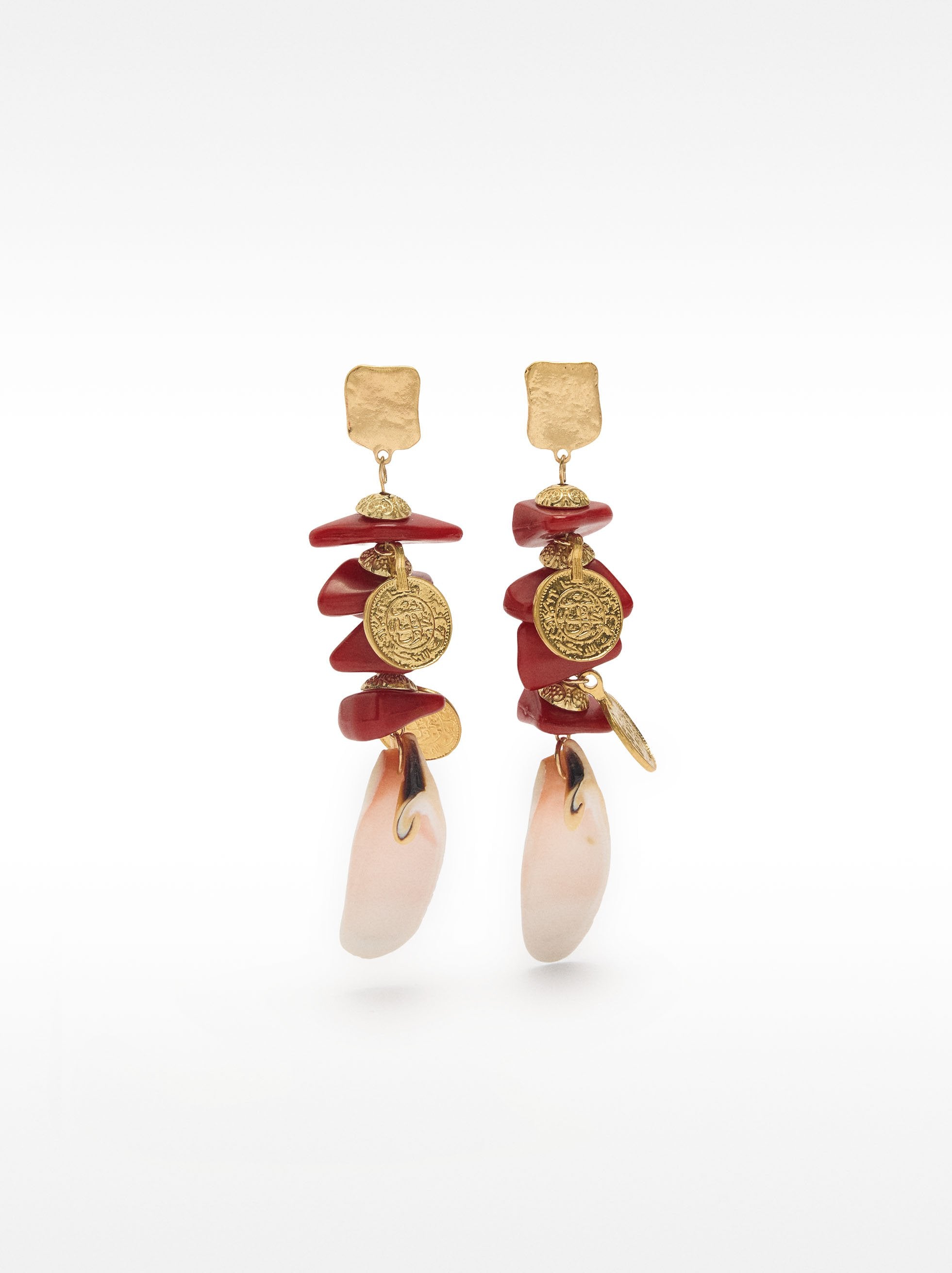 Pendientes Largos Maxi De Conchas