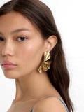 Pendientes Maxi Flor Con Relieve