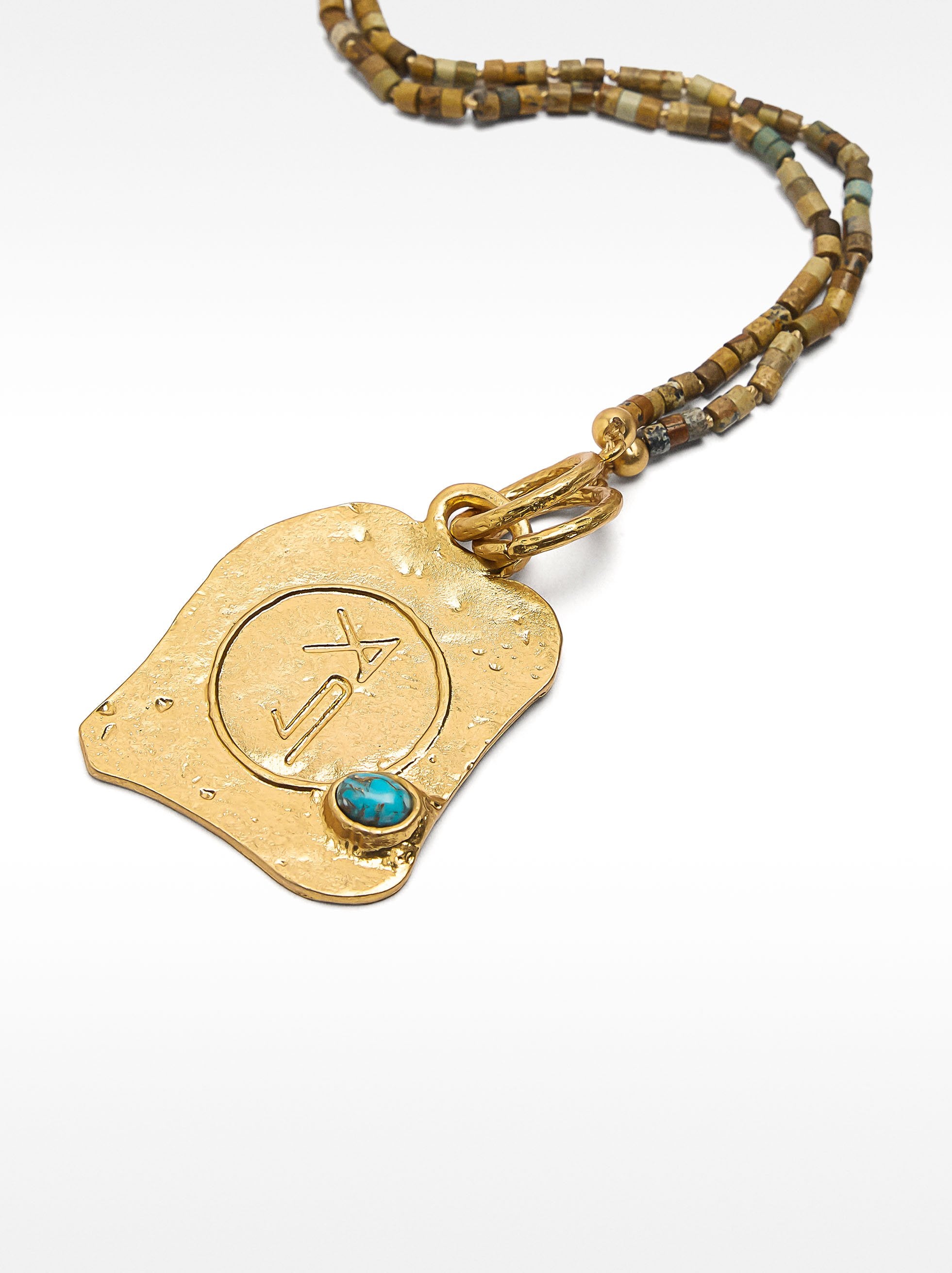 Collar Largo Étnico Con Piedras