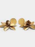 Pendientes Maxi De Flor Dorada