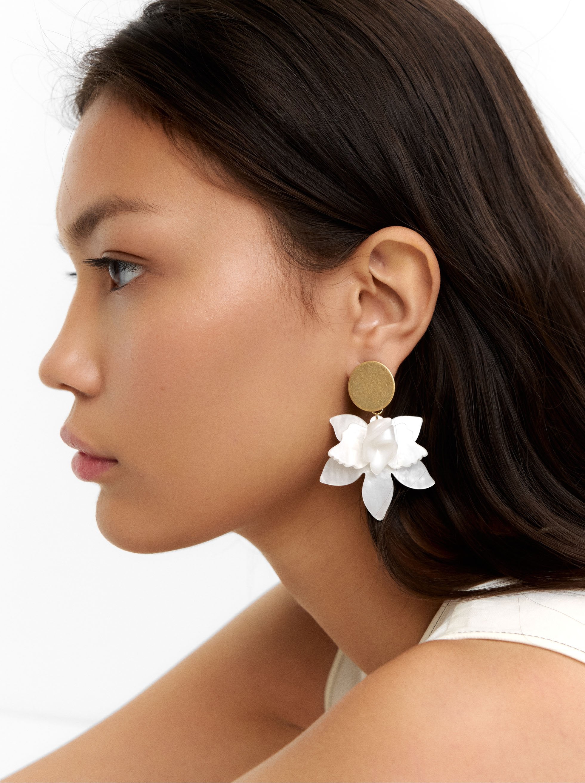 Pendientes Maxi De Flor Perolada