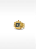 Anillo Reloj De Acero Dorado