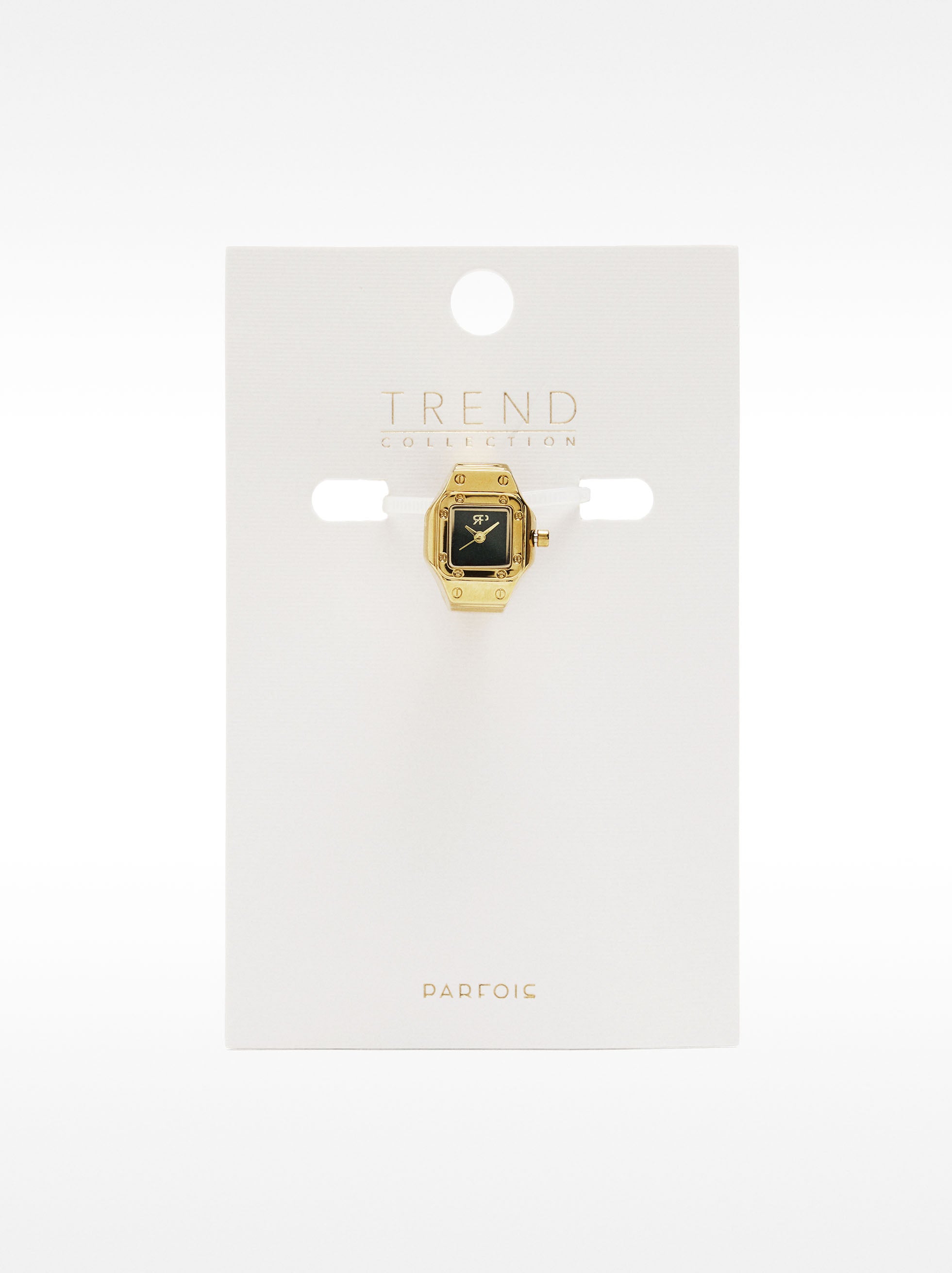 Anillo Reloj De Acero Dorado