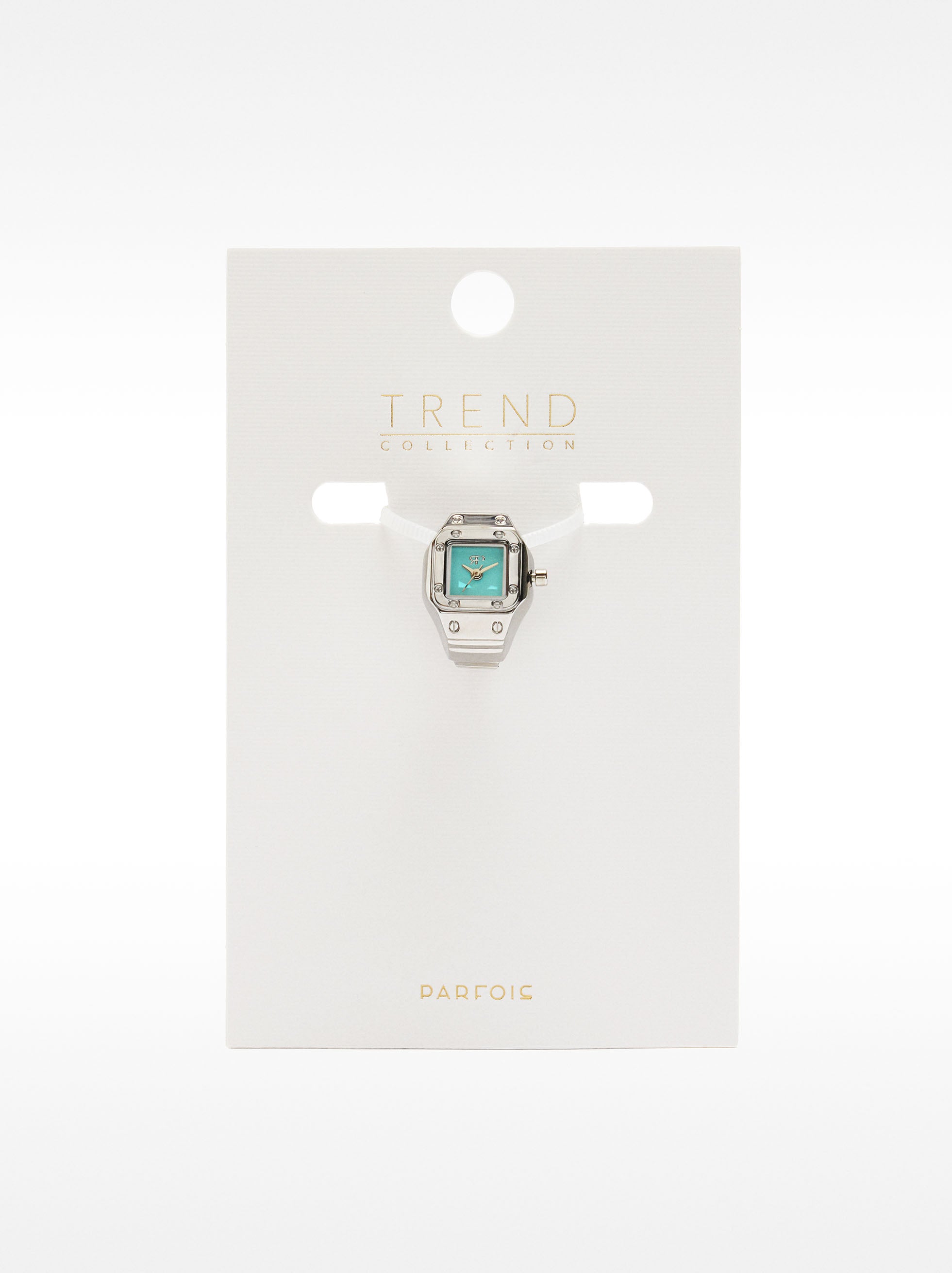 Anillo Reloj De Acero Plateado