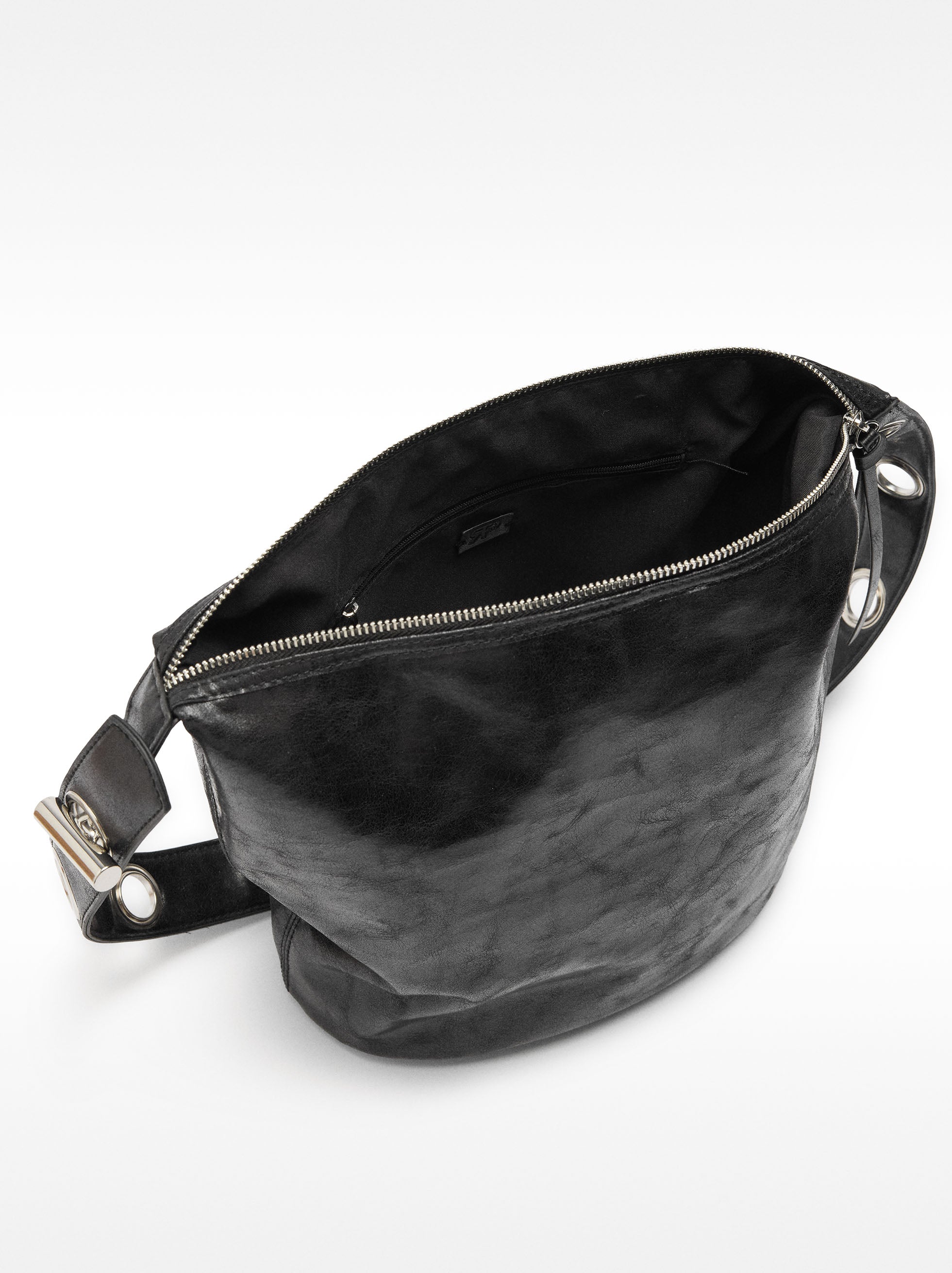 Bolso De Hombro Efecto Craquelado