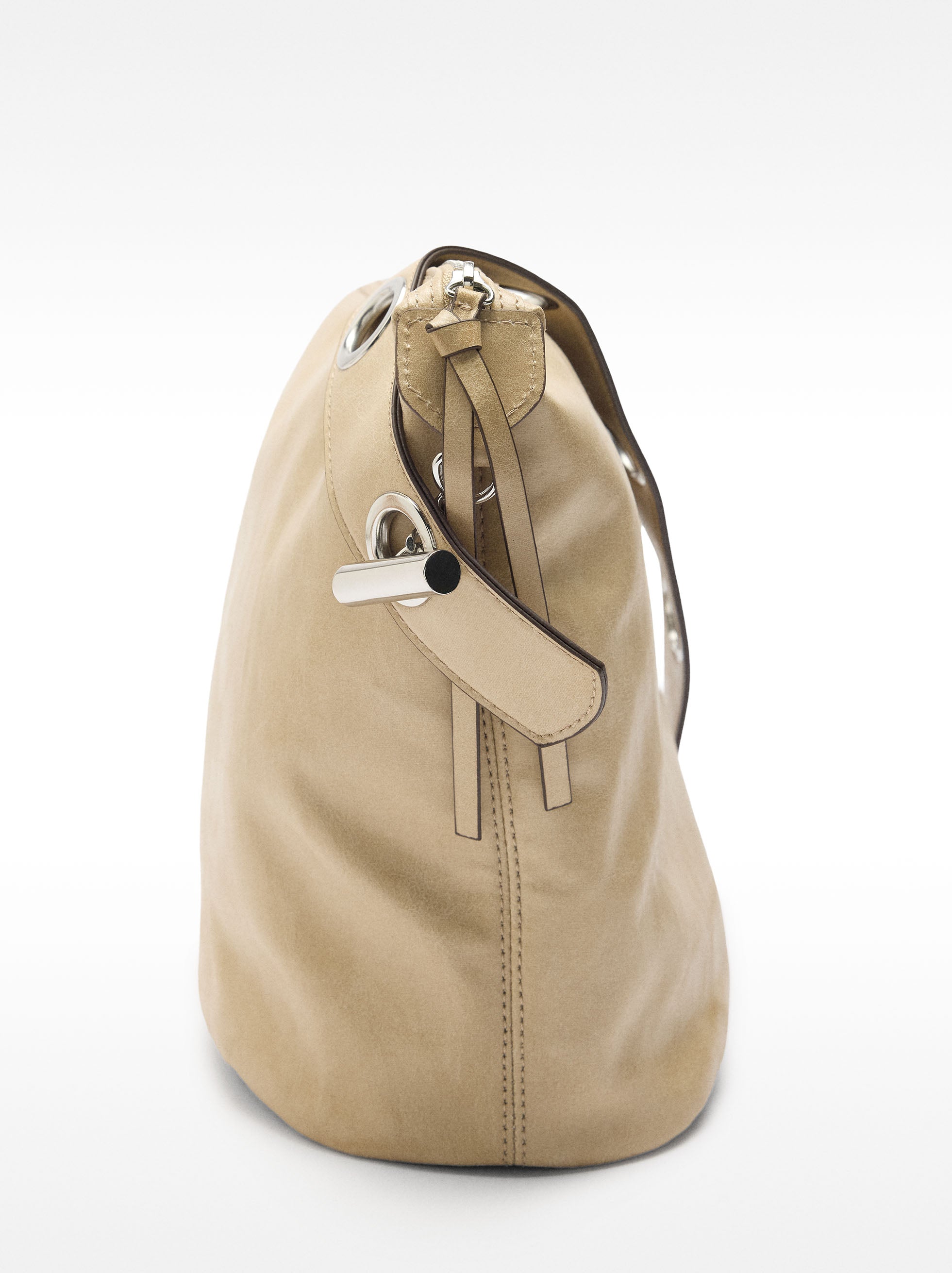 Bolso De Hombro Efecto Craquelado